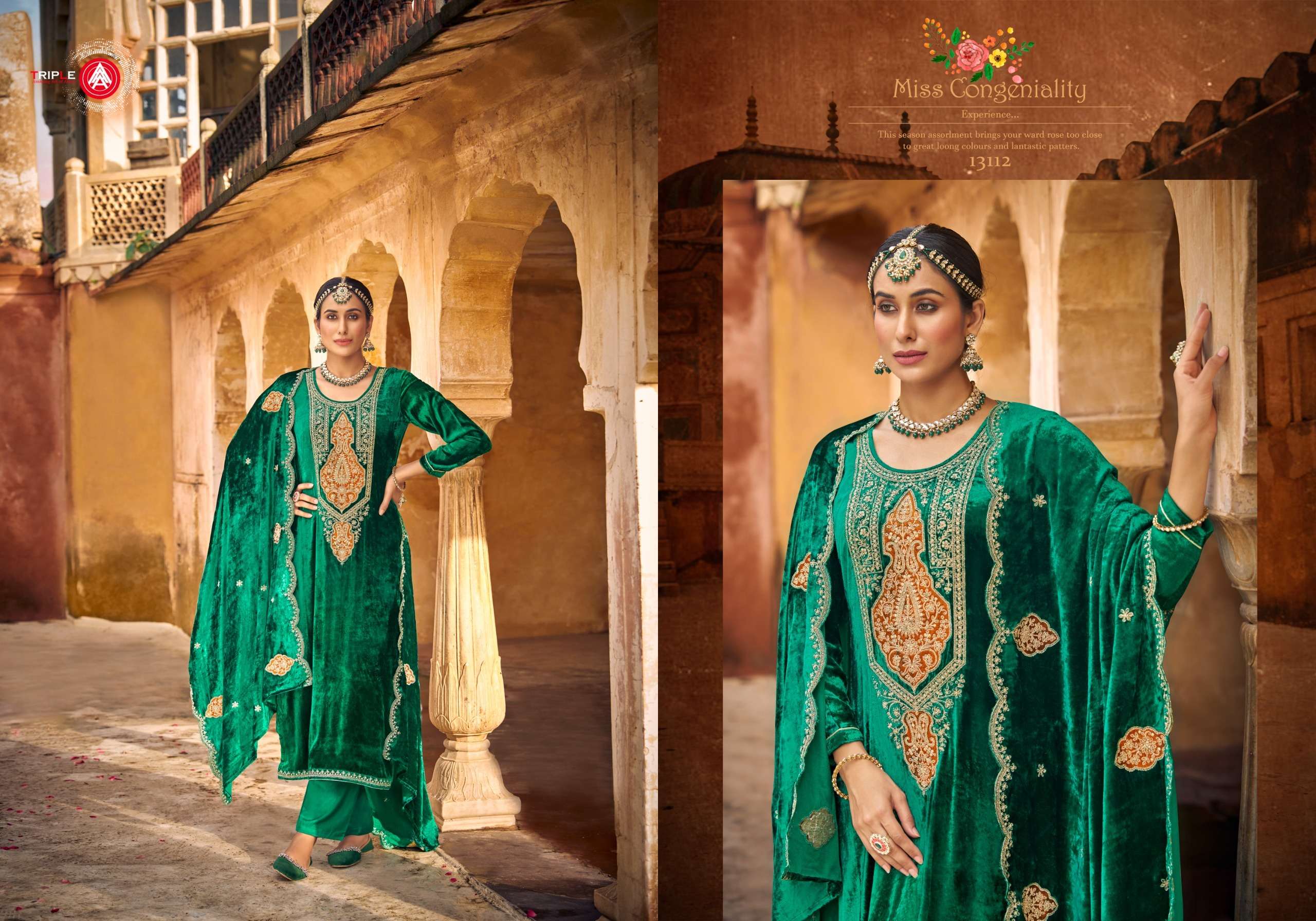 triple aaa taj arabia velvet pure viscose exclusive look salwar suit catalog