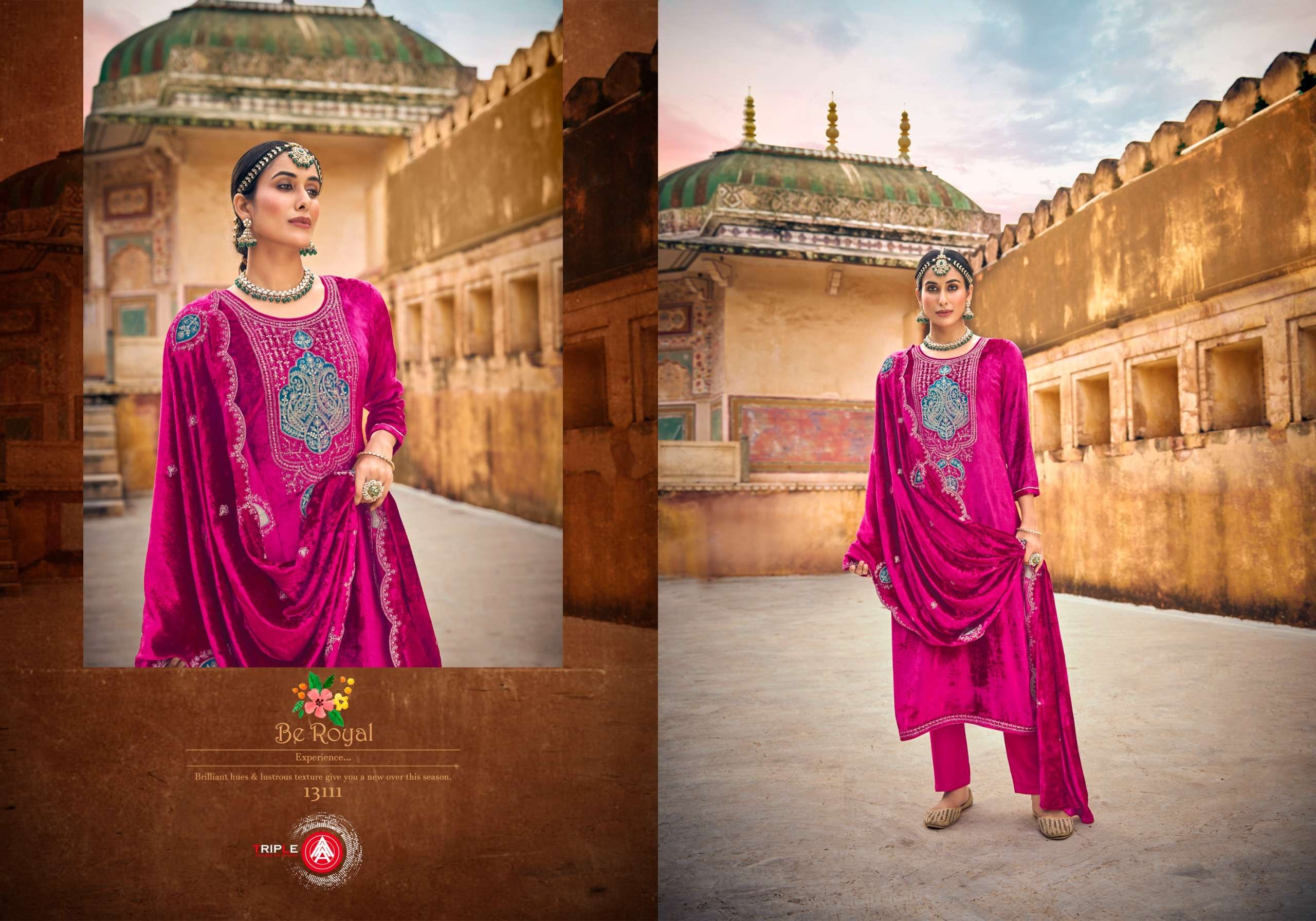 triple aaa taj arabia velvet pure viscose exclusive look salwar suit catalog