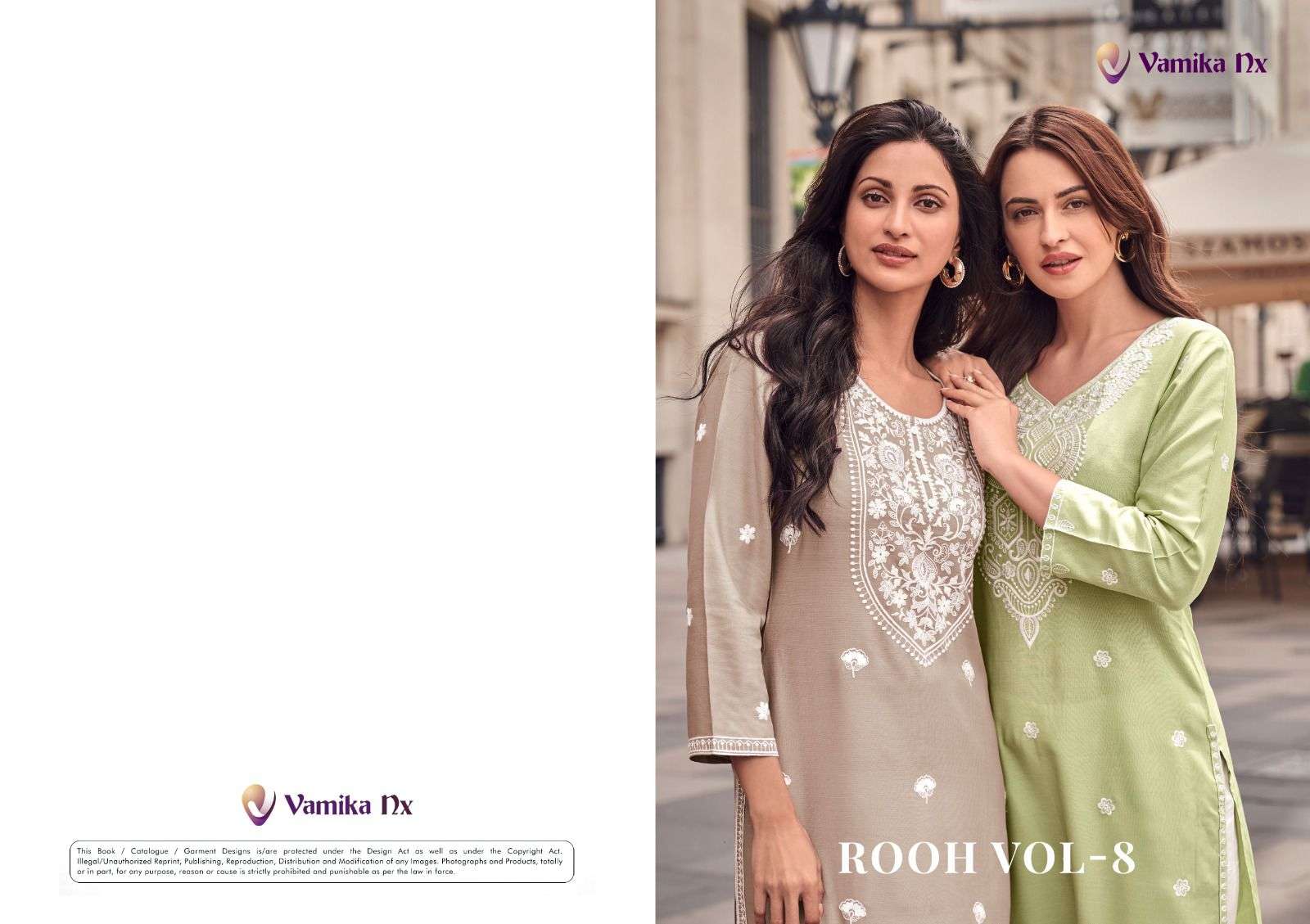 vamika tm rooh vol 8 d no 1142 to 1147 rayon viscose exclusive look top bottom with dupatta catalog