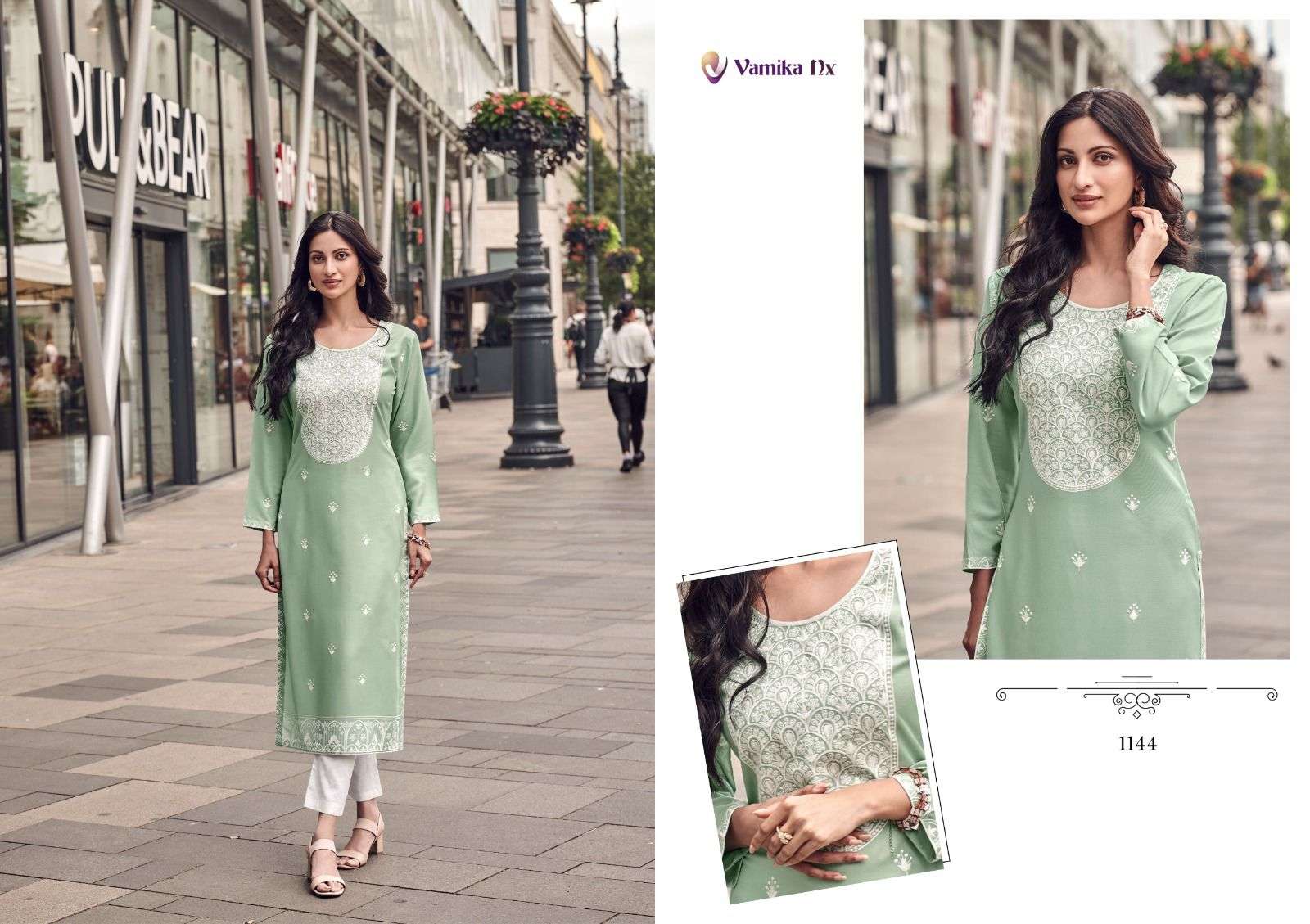 vamika tm rooh vol 8 d no 1142 to 1147 rayon viscose exclusive look top bottom with dupatta catalog