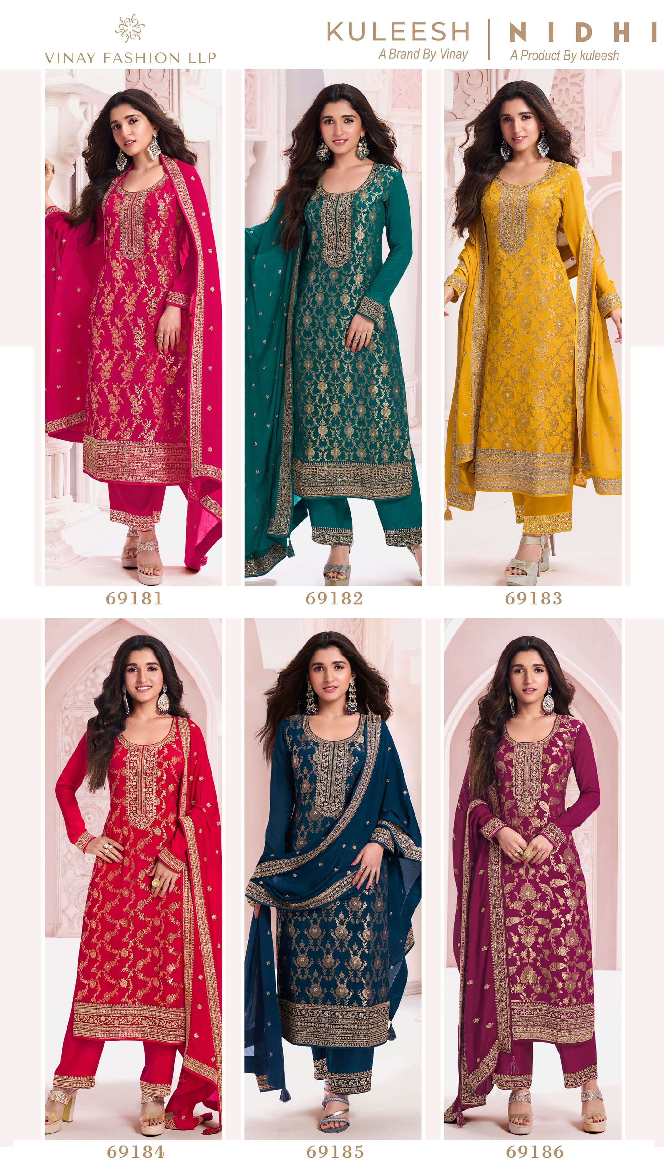 vinay fashion kuleesh nidhi chinon new and modern look salwar suit catalog