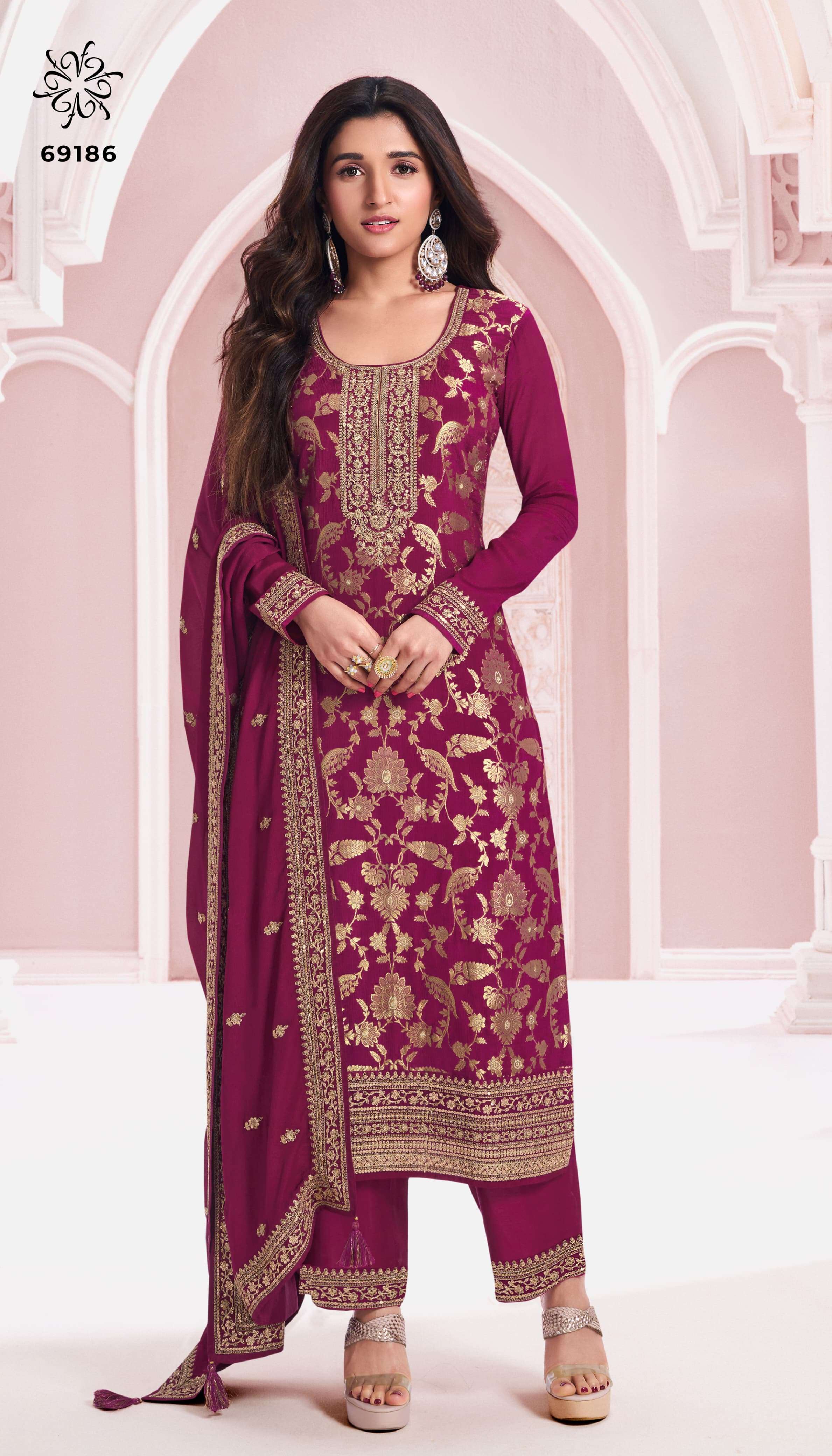 vinay fashion kuleesh nidhi chinon new and modern look salwar suit catalog