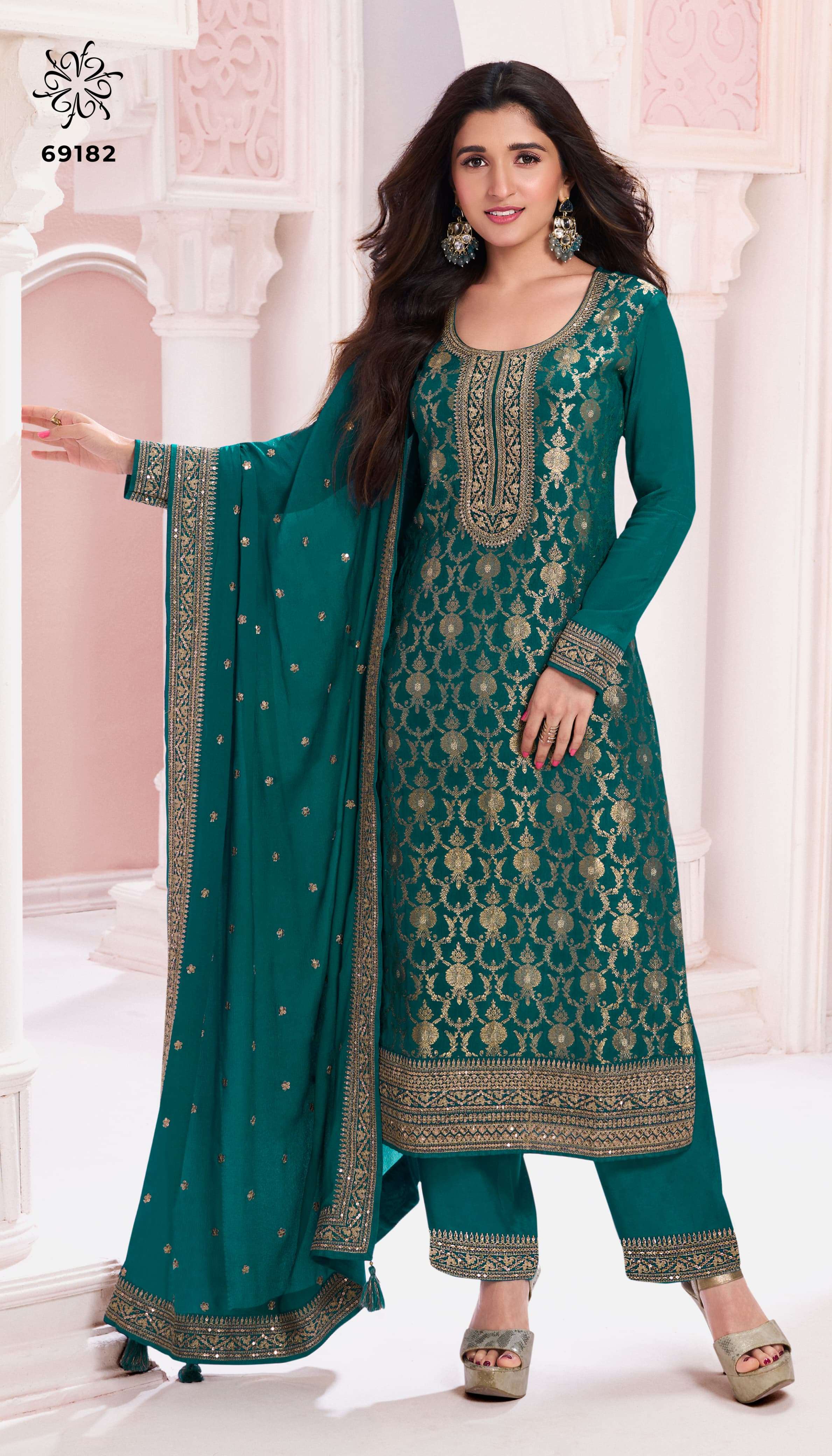 vinay fashion kuleesh nidhi chinon new and modern look salwar suit catalog