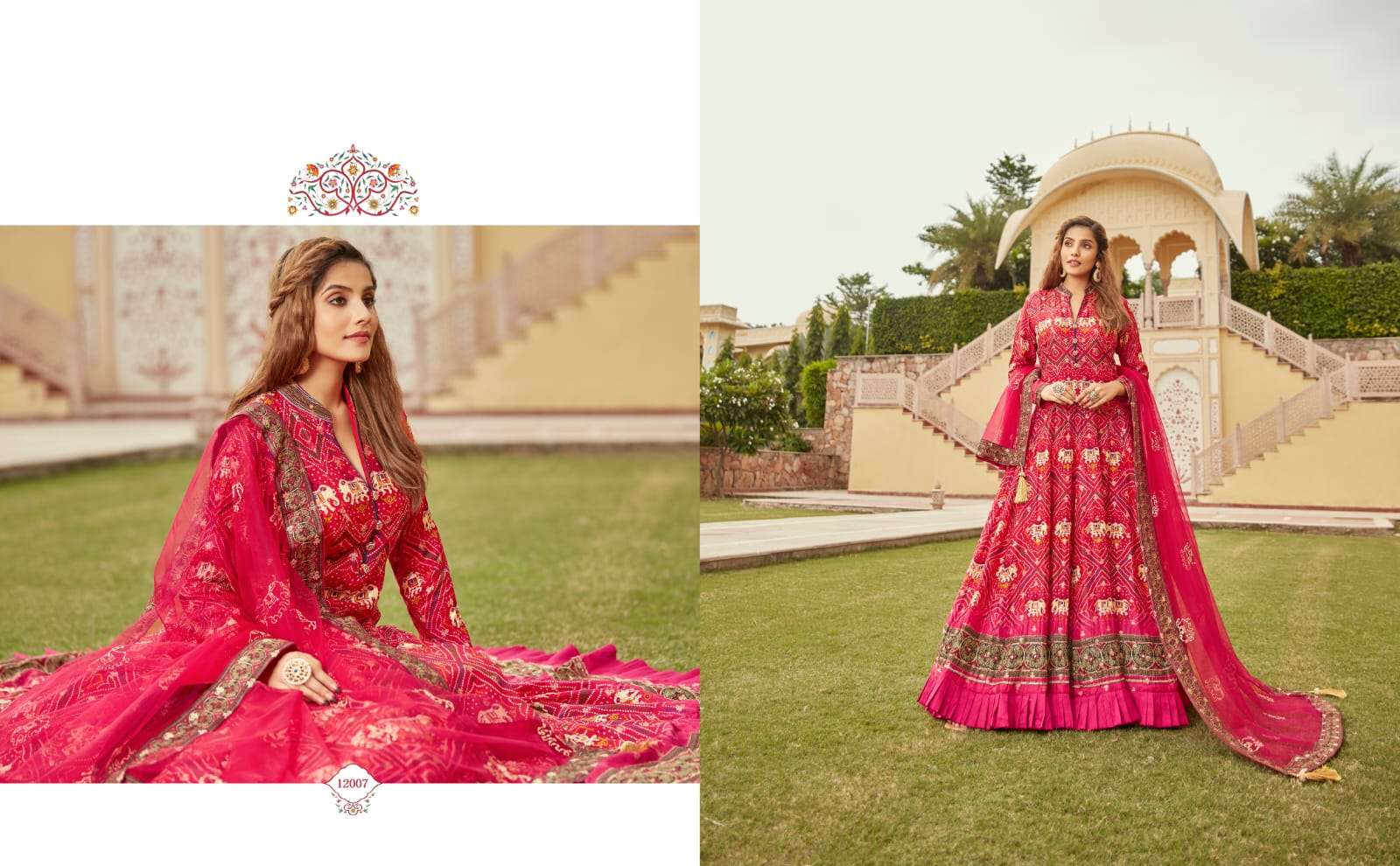 virasat gajgamini pure dola jaqard exclusive look indo western catalog