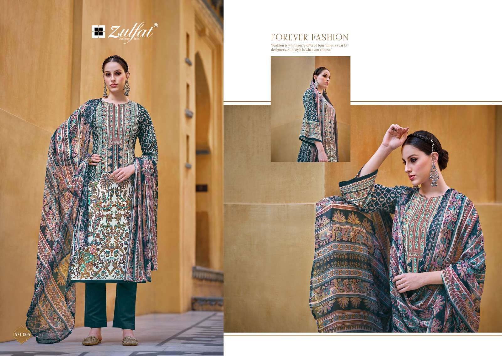 zulfat designer suits saima cotton regal look salwar suit catalog