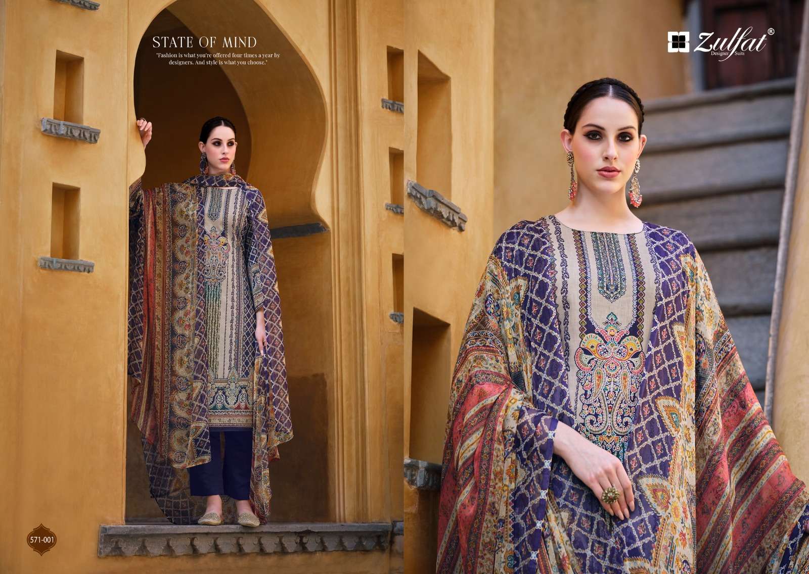 zulfat designer suits saima cotton regal look salwar suit catalog