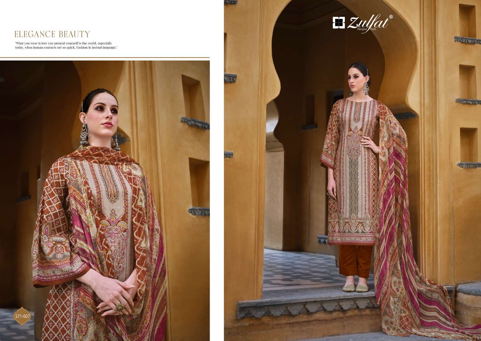 zulfat designer suits saima cotton regal look salwar suit catalog