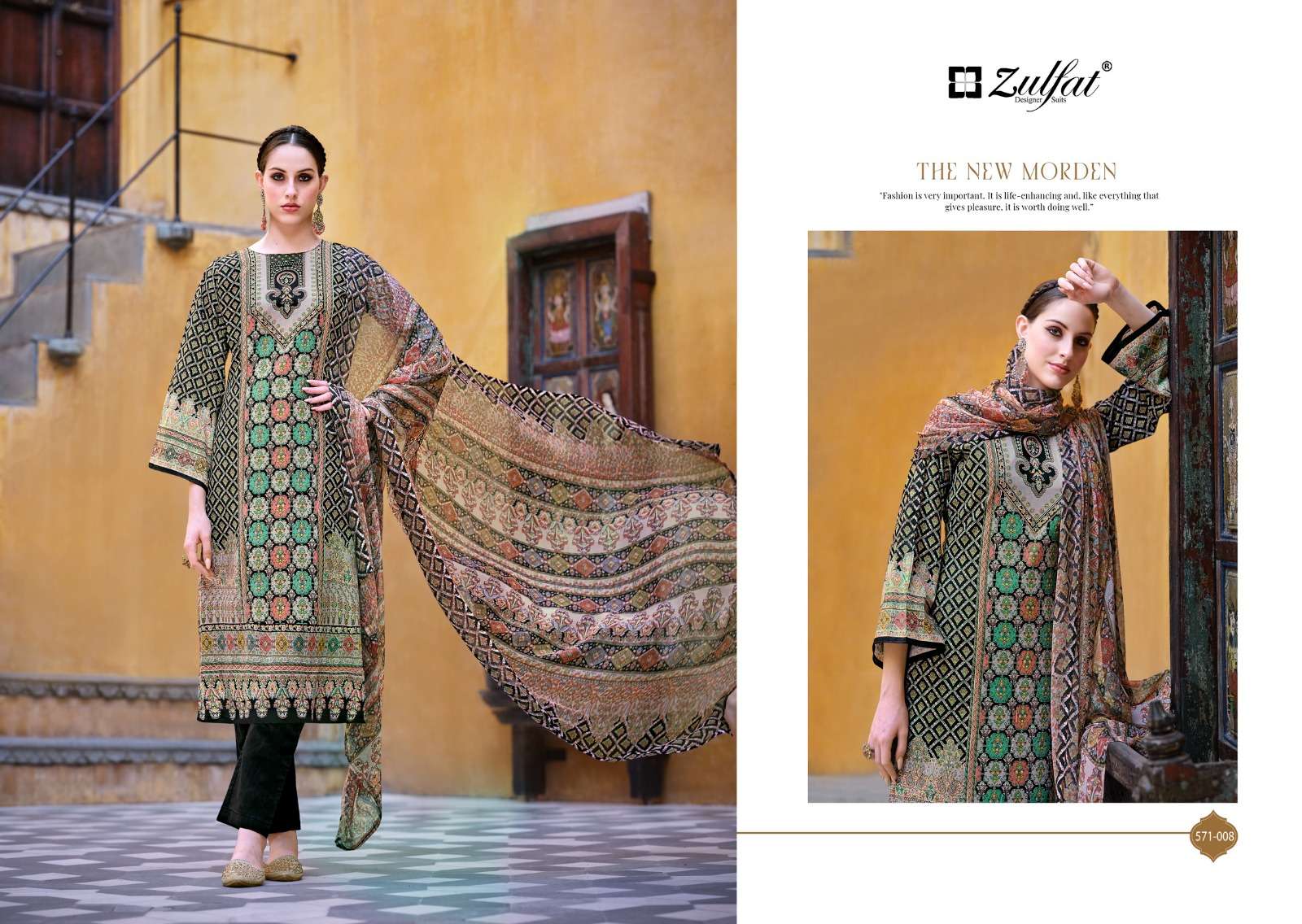 zulfat designer suits saima cotton regal look salwar suit catalog