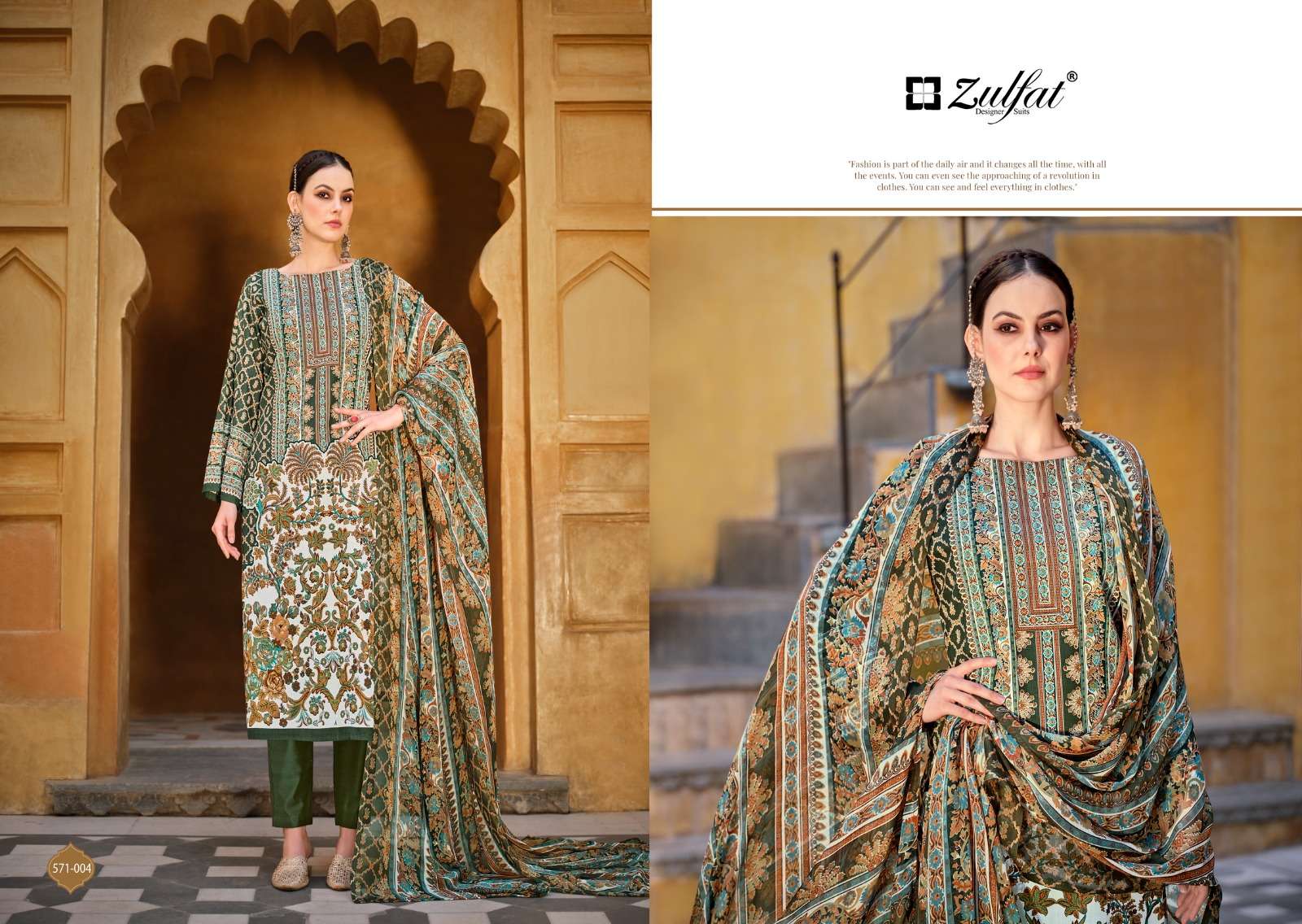 zulfat designer suits saima cotton regal look salwar suit catalog