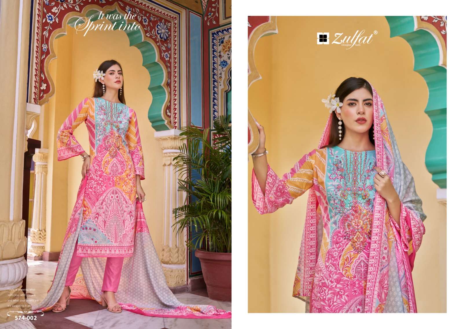 zulfat designer suits shabad cotton attrctive look salwar suit catalog