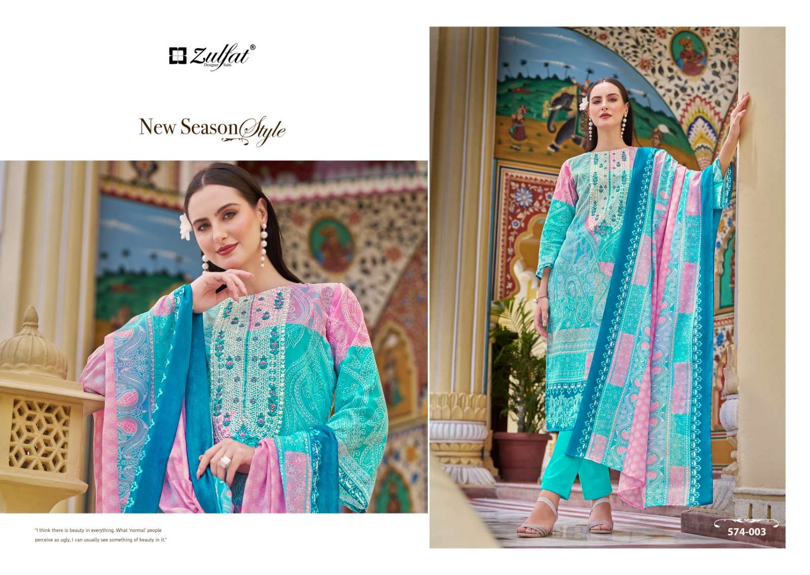 zulfat designer suits shabad cotton attrctive look salwar suit catalog