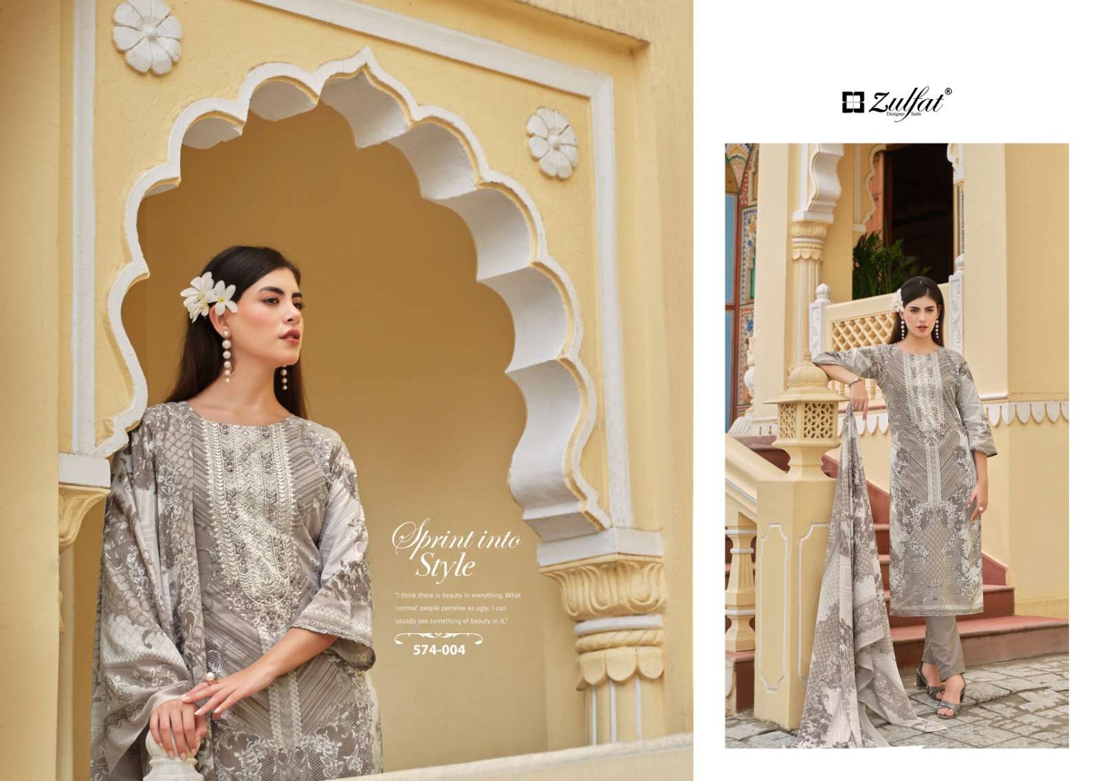 zulfat designer suits shabad cotton attrctive look salwar suit catalog