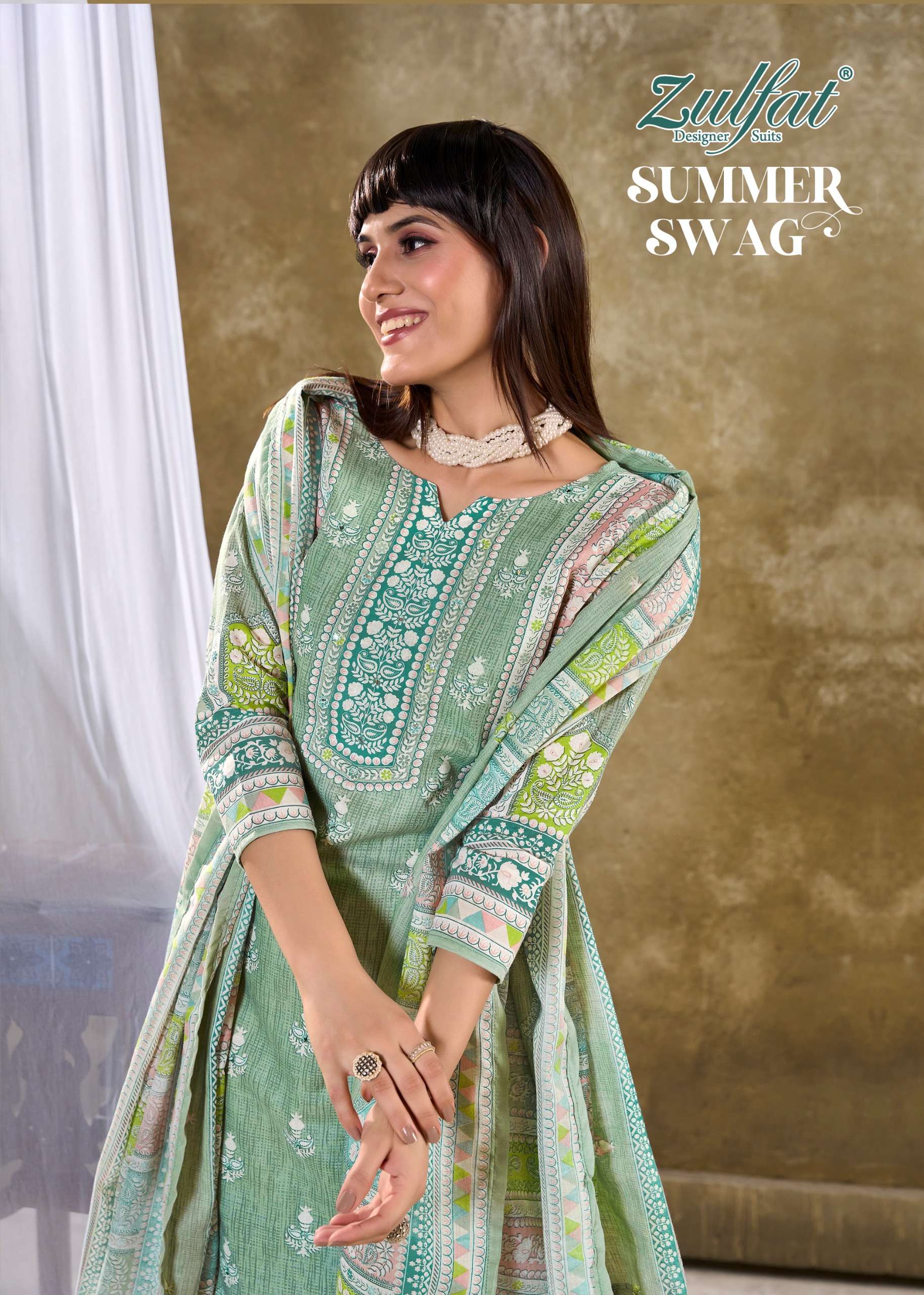 zulfat designer suits summer swag cotton regal look salwar suit catalog