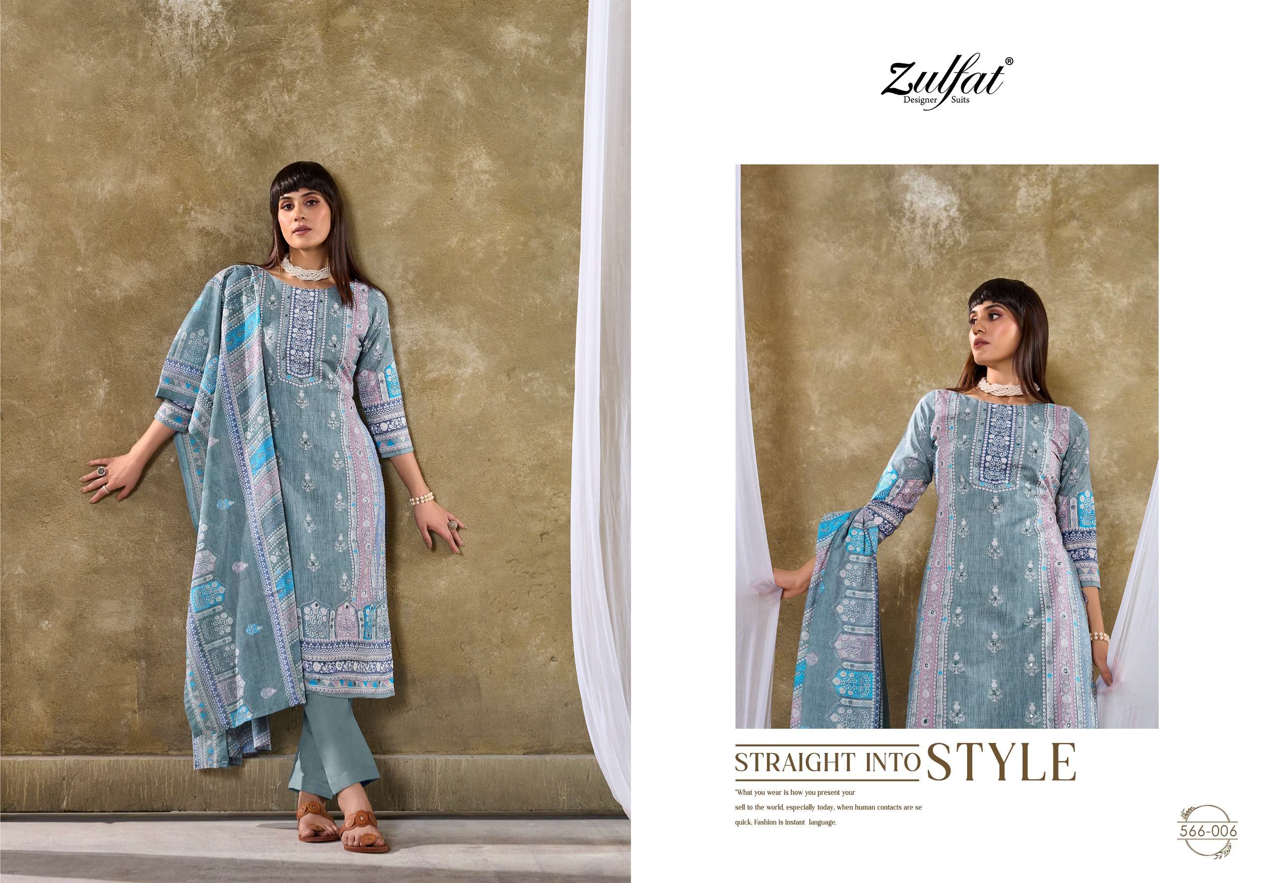 zulfat designer suits summer swag cotton regal look salwar suit catalog