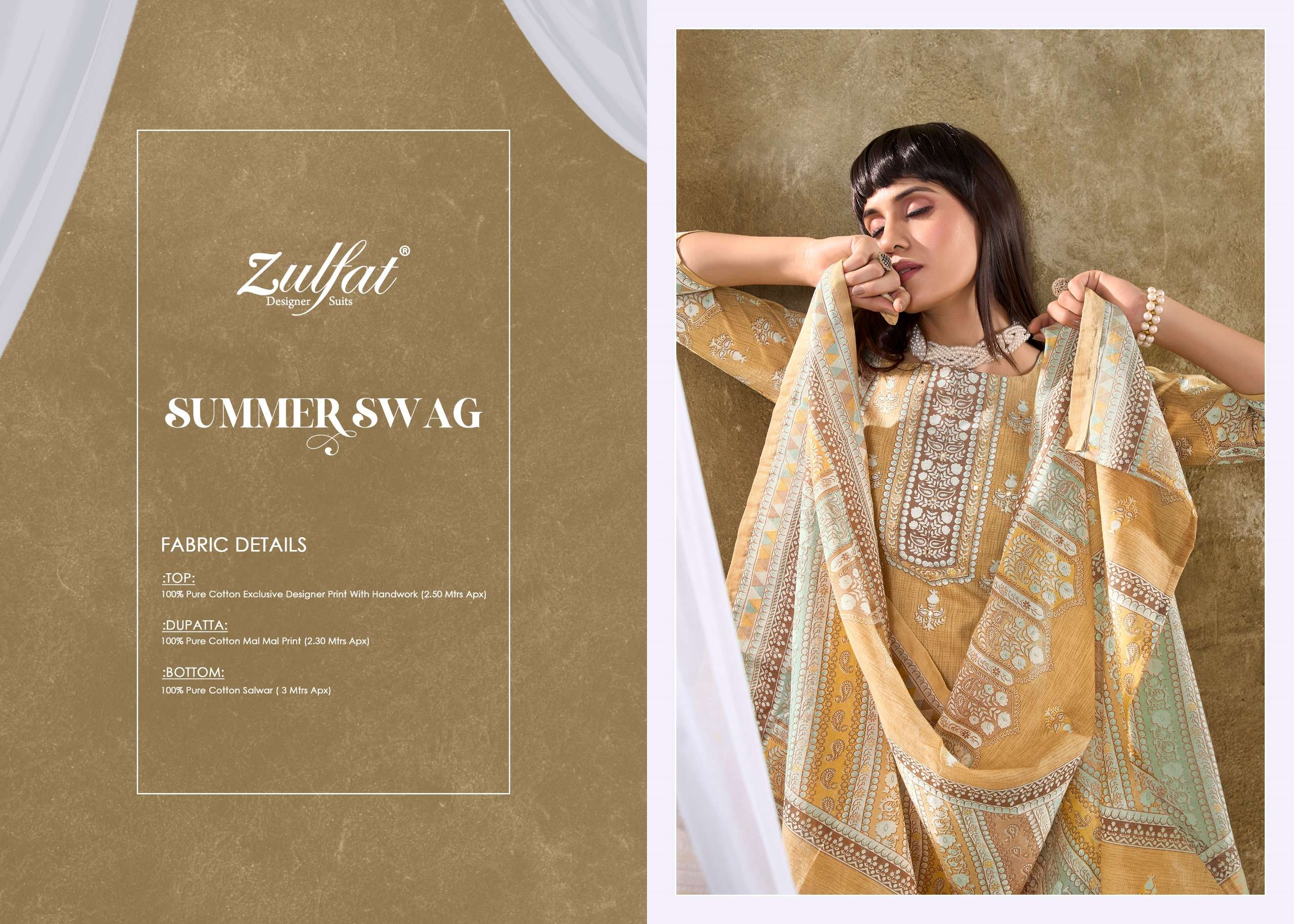 zulfat designer suits summer swag cotton regal look salwar suit catalog