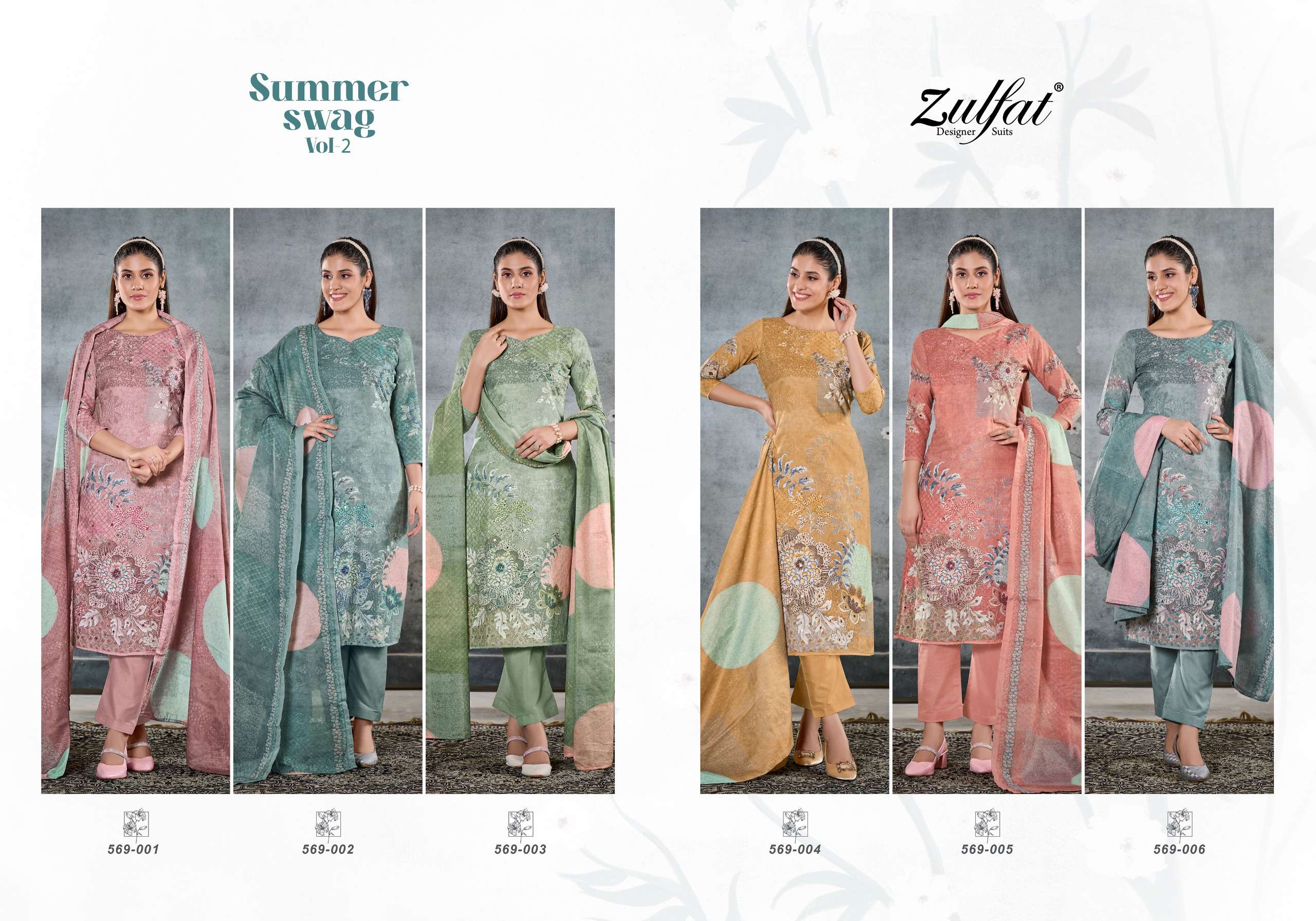 zulfat designer suits summer swag vol 2 cotton regal look salwar suit catalog