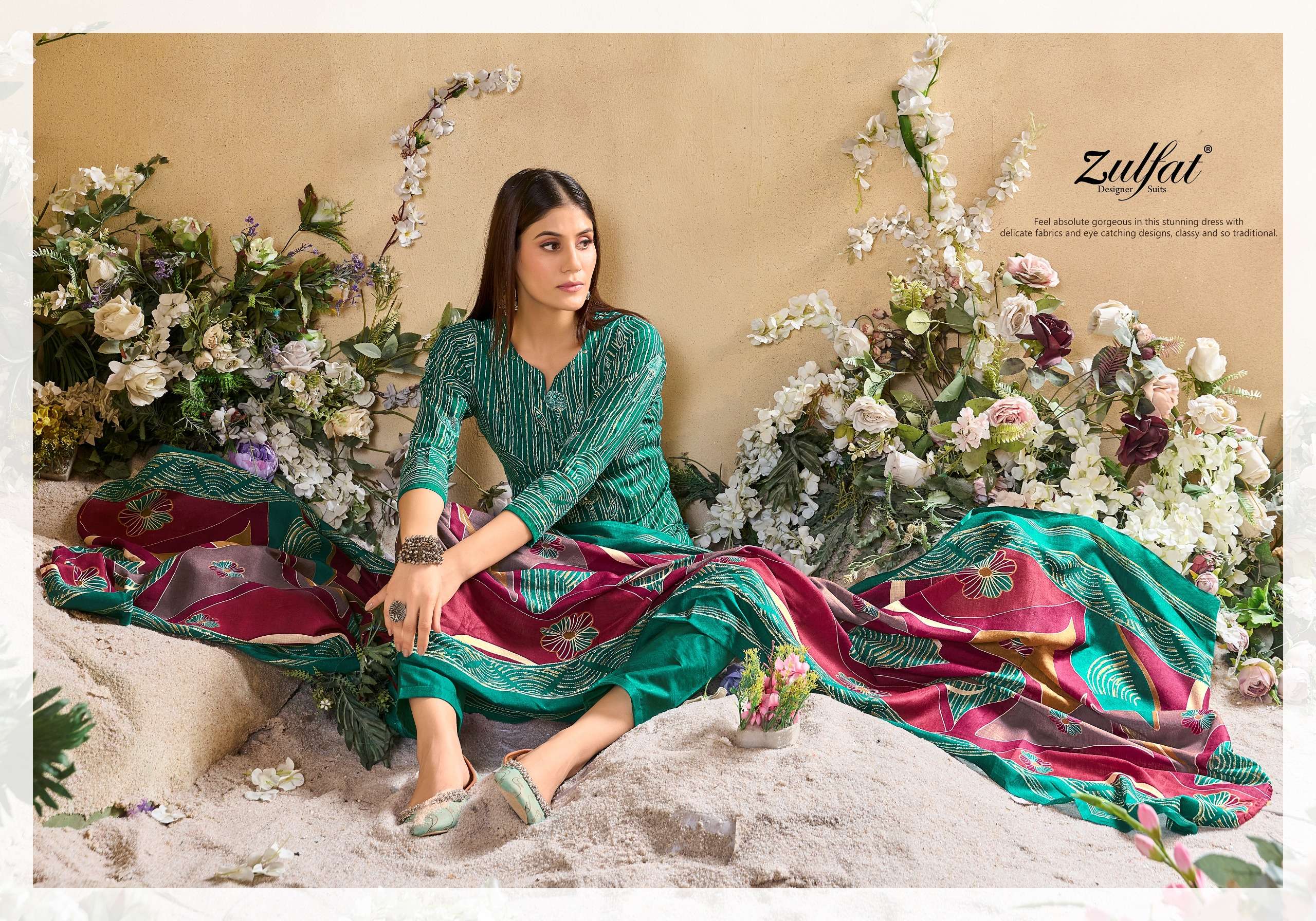 zulfat designer suits tania vol 5 cotton regal look salwar suit catalog