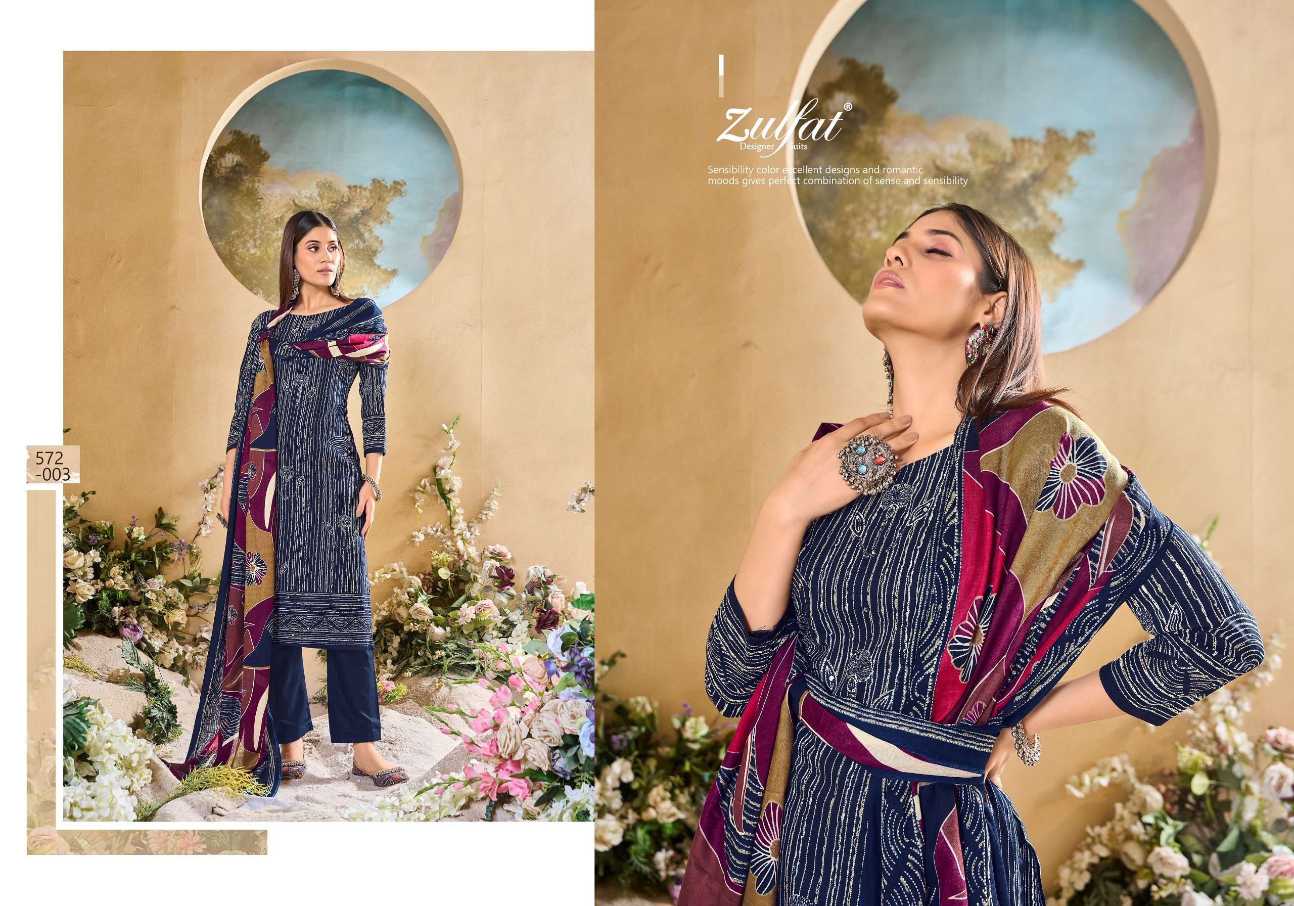 zulfat designer suits tania vol 5 cotton regal look salwar suit catalog