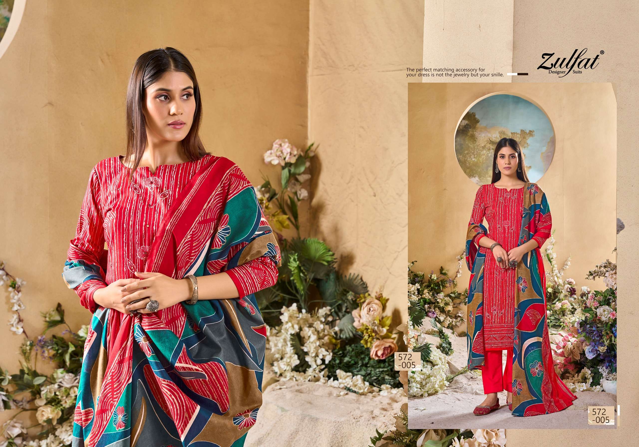 zulfat designer suits tania vol 5 cotton regal look salwar suit catalog