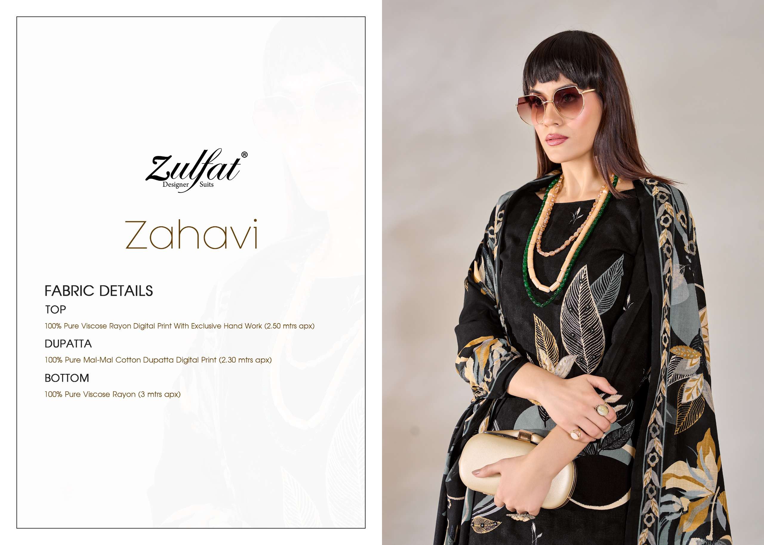 zulfat designer suits zahavi viscose rayon exclusive print salwar suit catalog