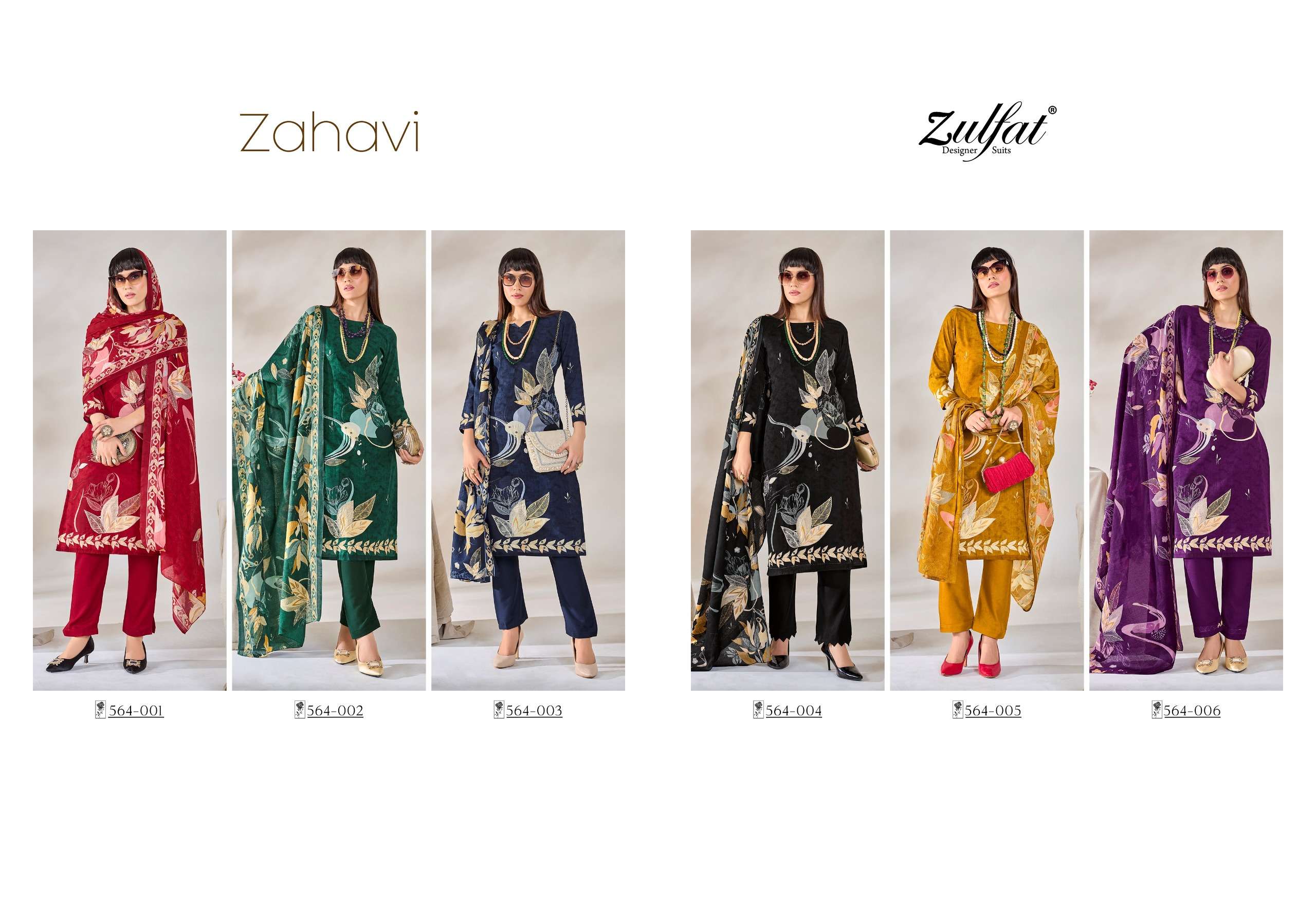 zulfat designer suits zahavi viscose rayon exclusive print salwar suit catalog