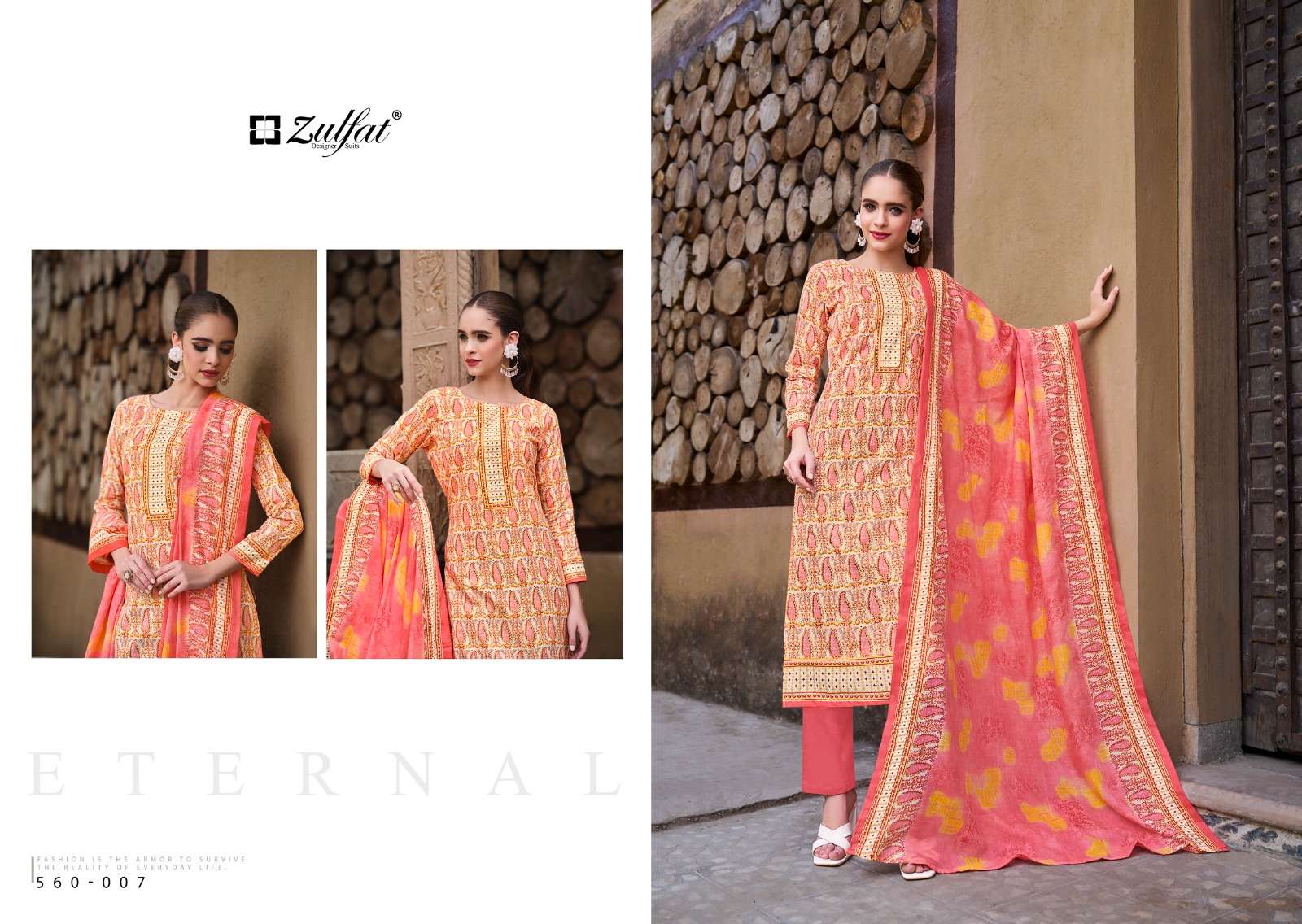 zulfat designer suits zohra vol 3 cotton elegant look salwar suit catalog