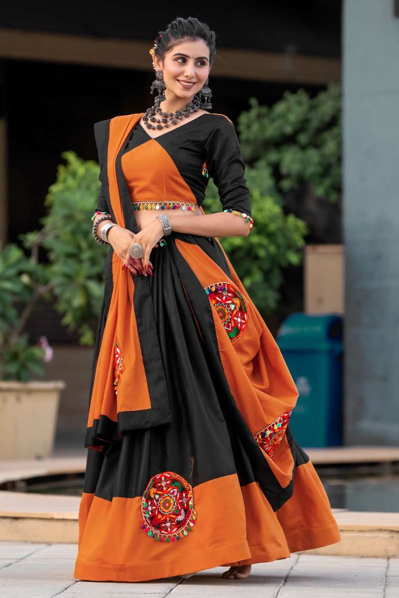 aawiya officeal  awy 7066 C pure cotton festive look lehenga single