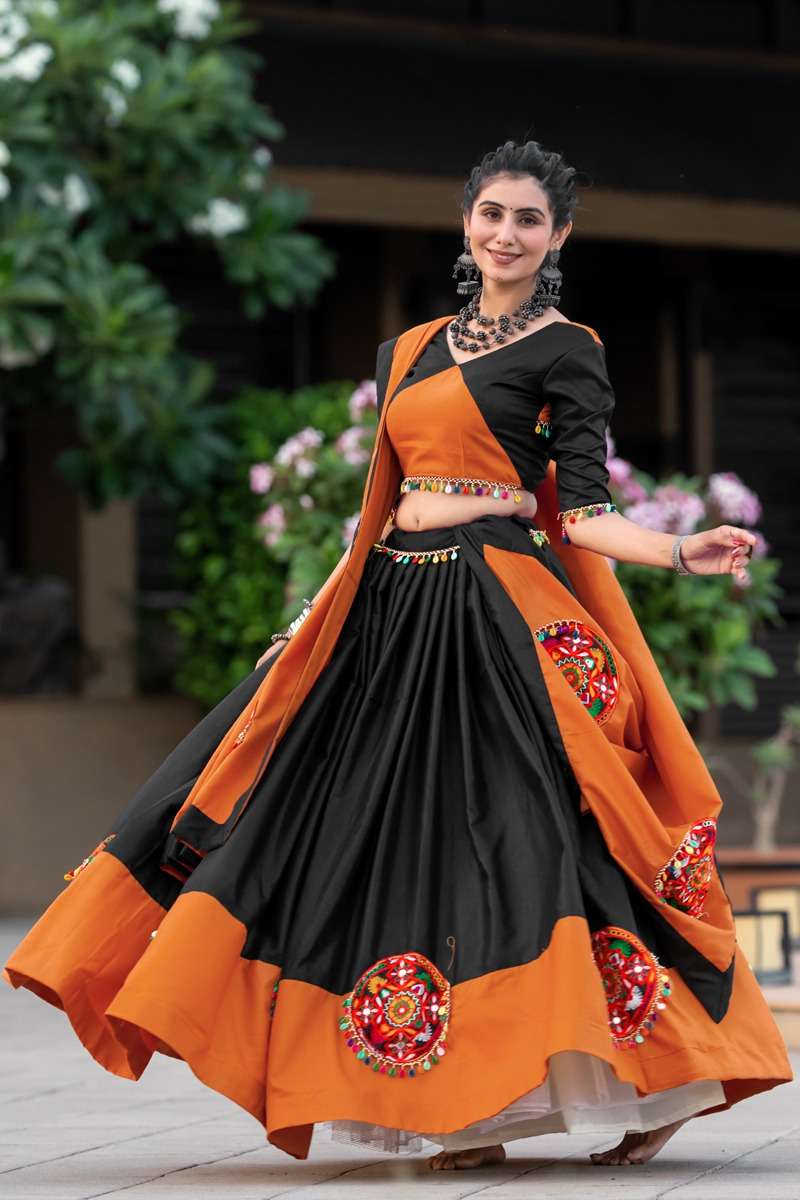 aawiya officeal  awy 7066 C pure cotton festive look lehenga single