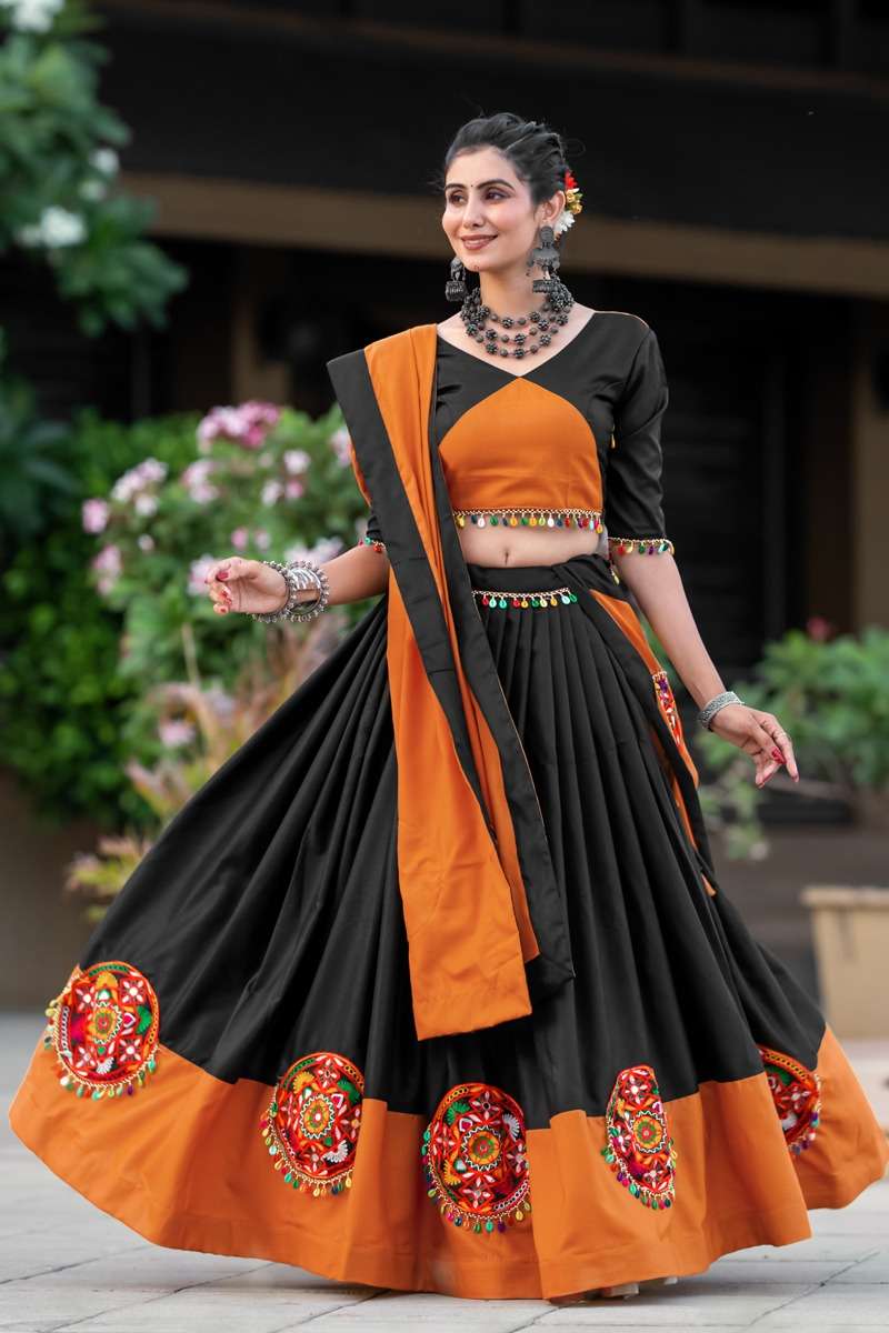 aawiya officeal  awy 7066 C pure cotton festive look lehenga single