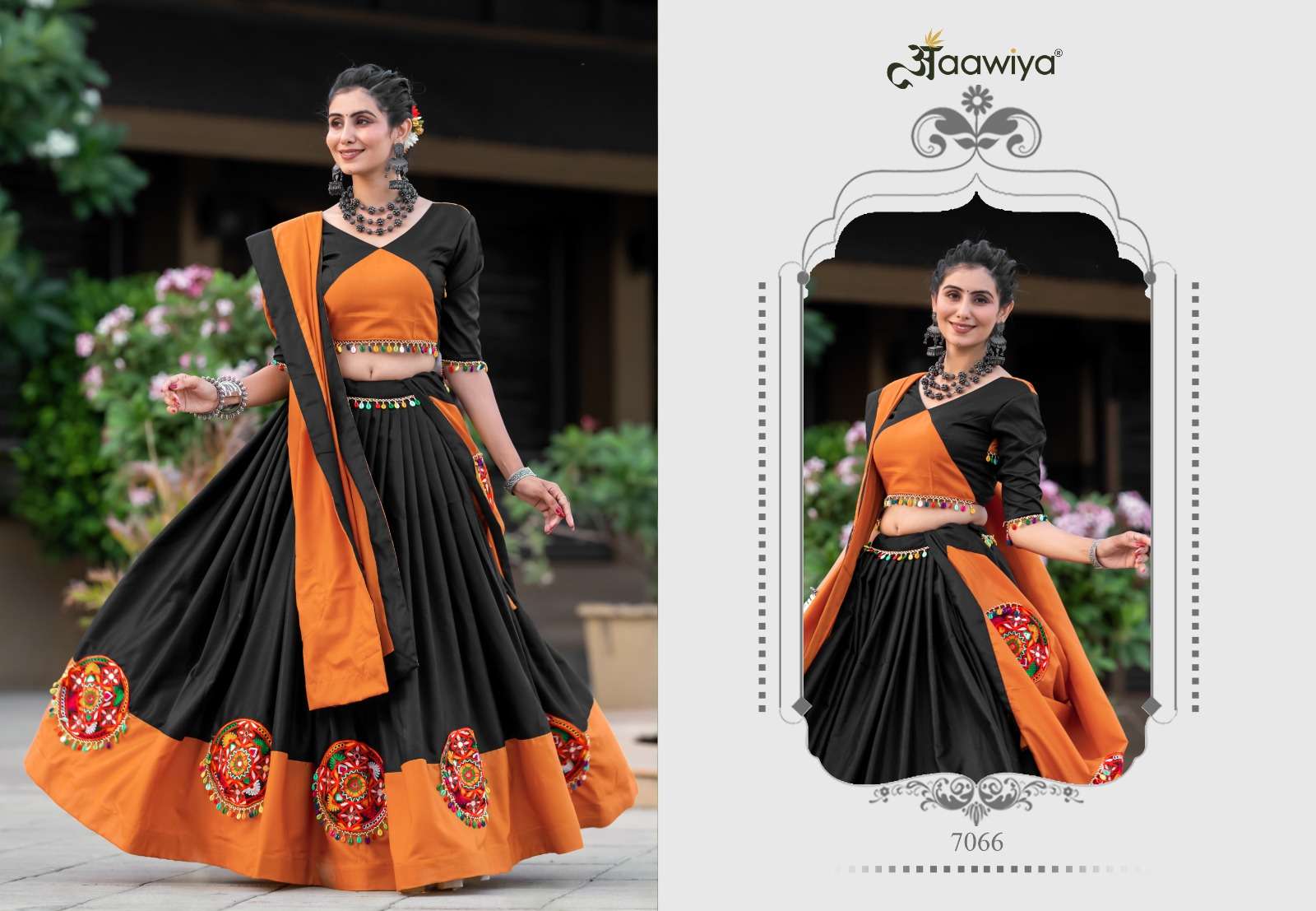 aawiya officeal  awy 7066 C pure cotton festive look lehenga single