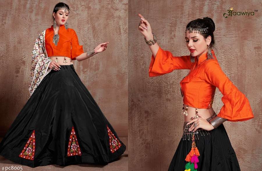 aawiya officeal  rajwadi vol 2 taffeta silk attrective look lehenga single