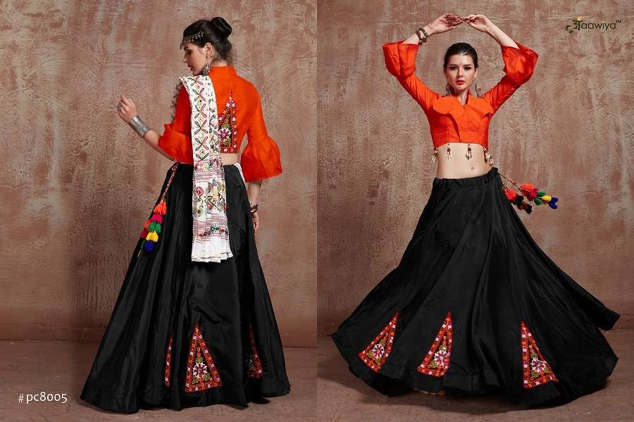 aawiya officeal  rajwadi vol 2 taffeta silk attrective look lehenga single