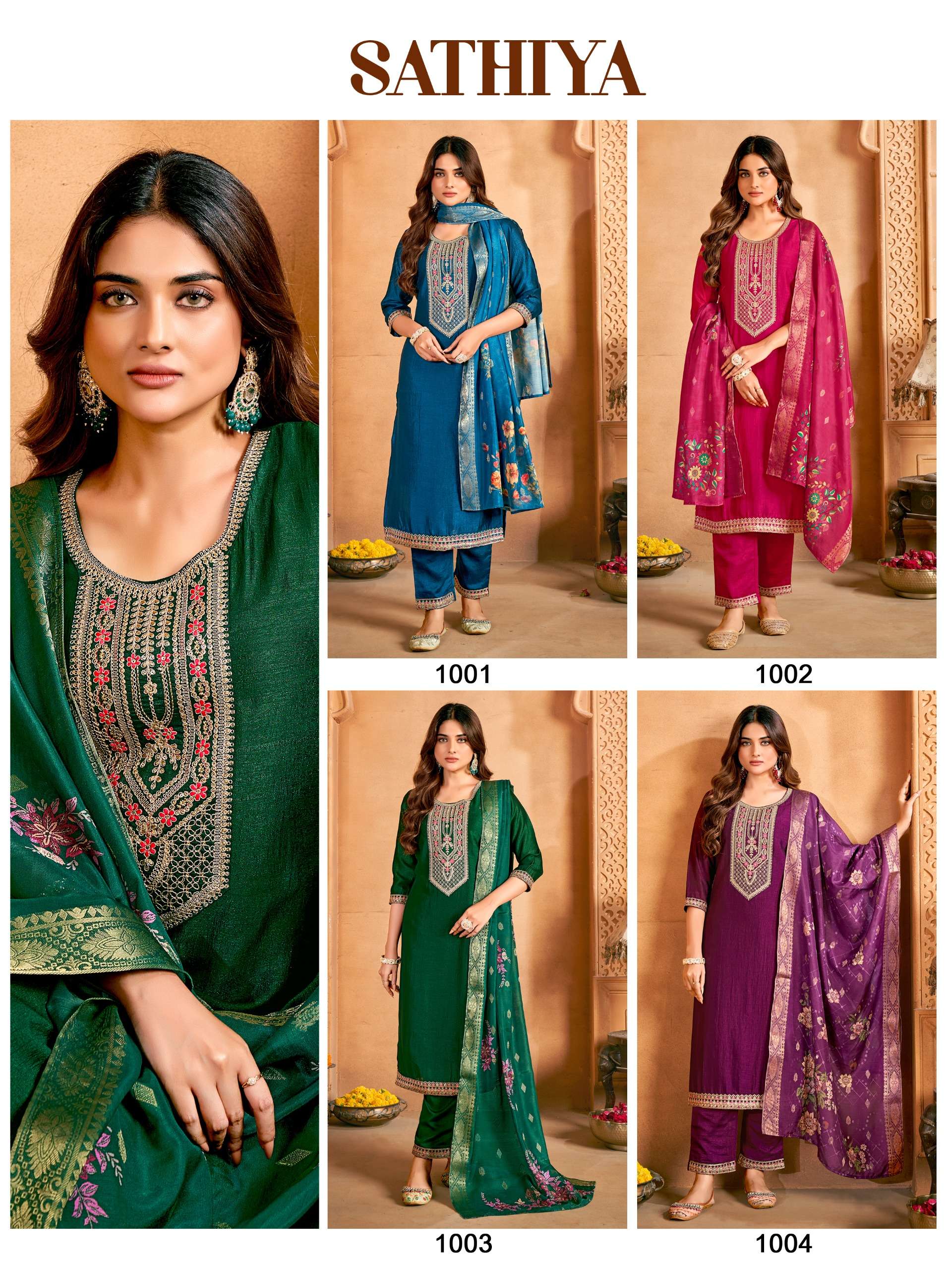 banwery fashion sathiya vichitra silk elegant  top bottom with dupatta catalog