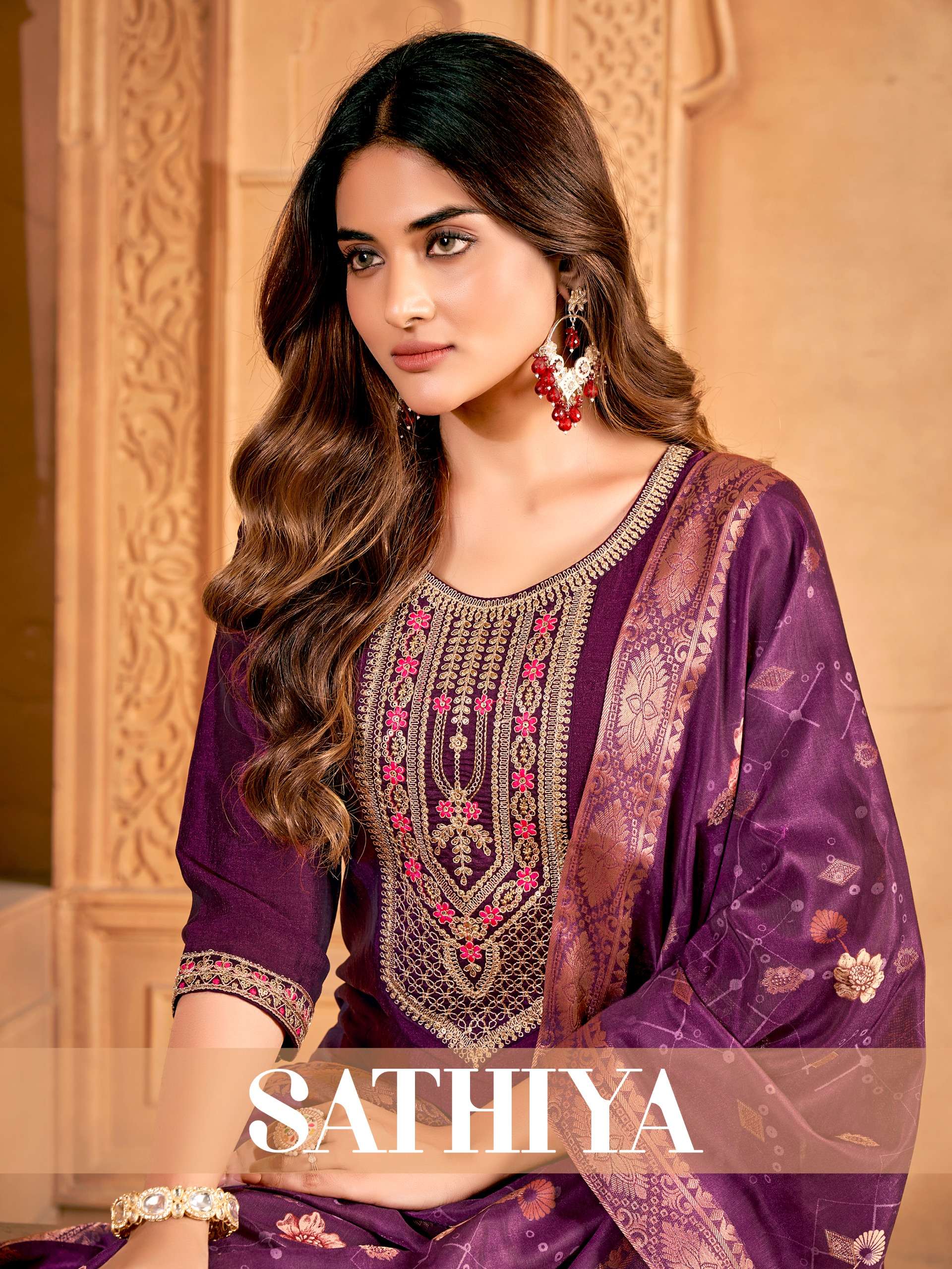 banwery fashion sathiya vichitra silk elegant  top bottom with dupatta catalog