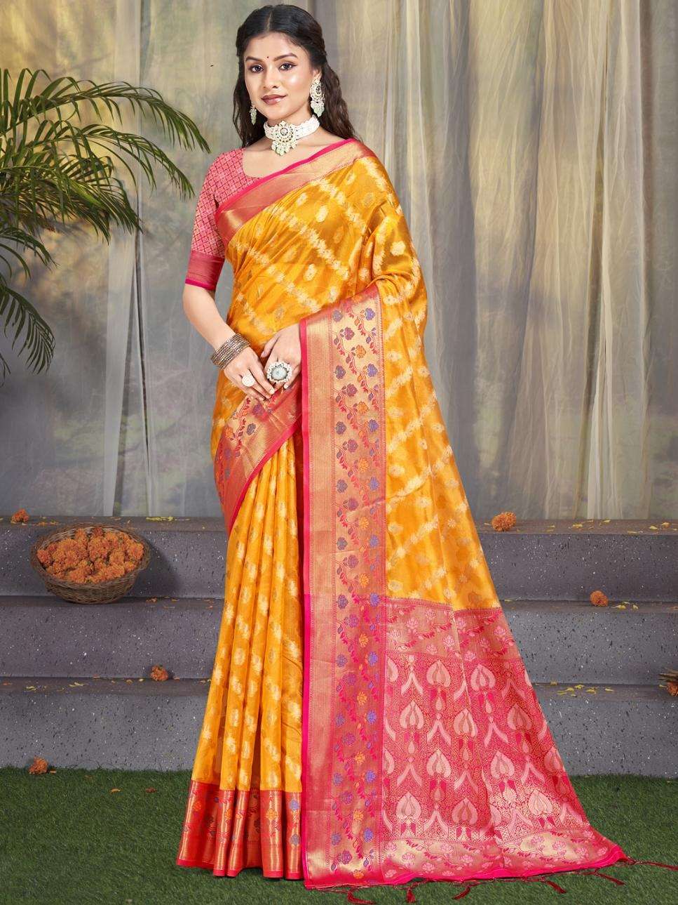 sangam prints bunawat aAkshya cotton silk catchy look saree catalog