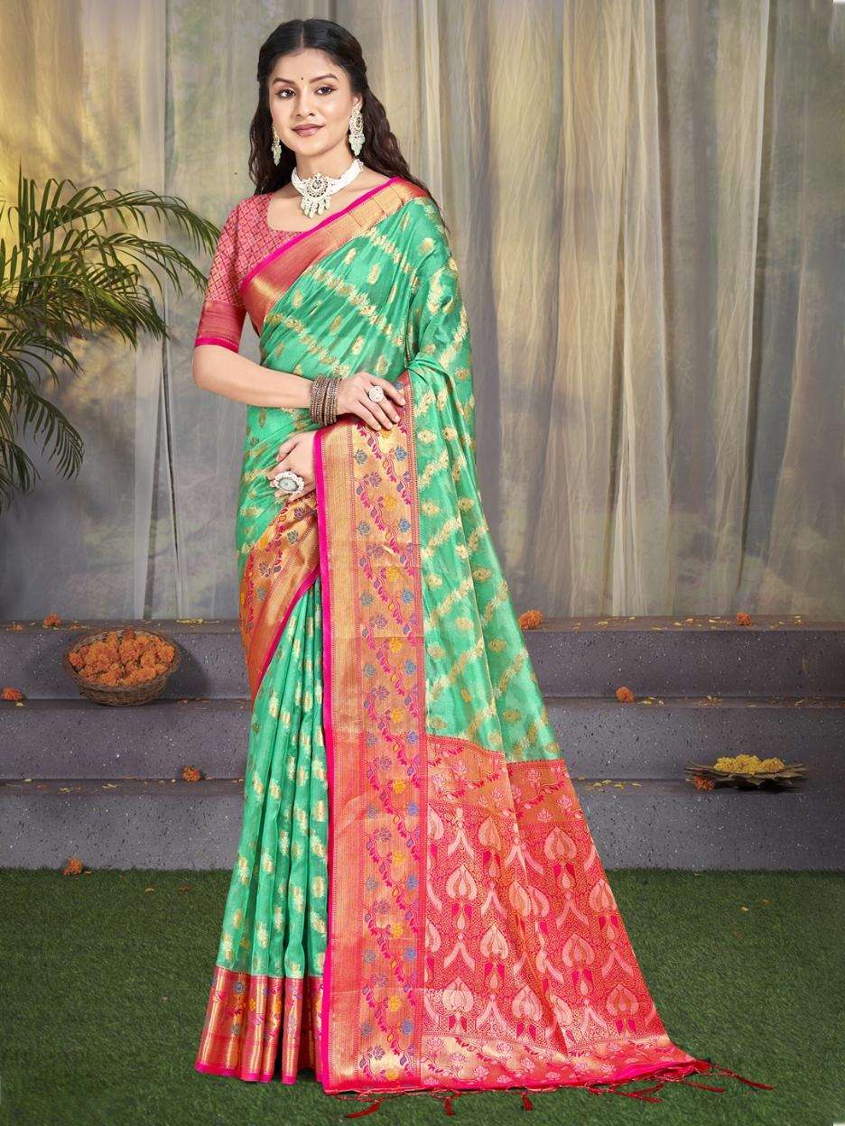 sangam prints bunawat aAkshya cotton silk catchy look saree catalog