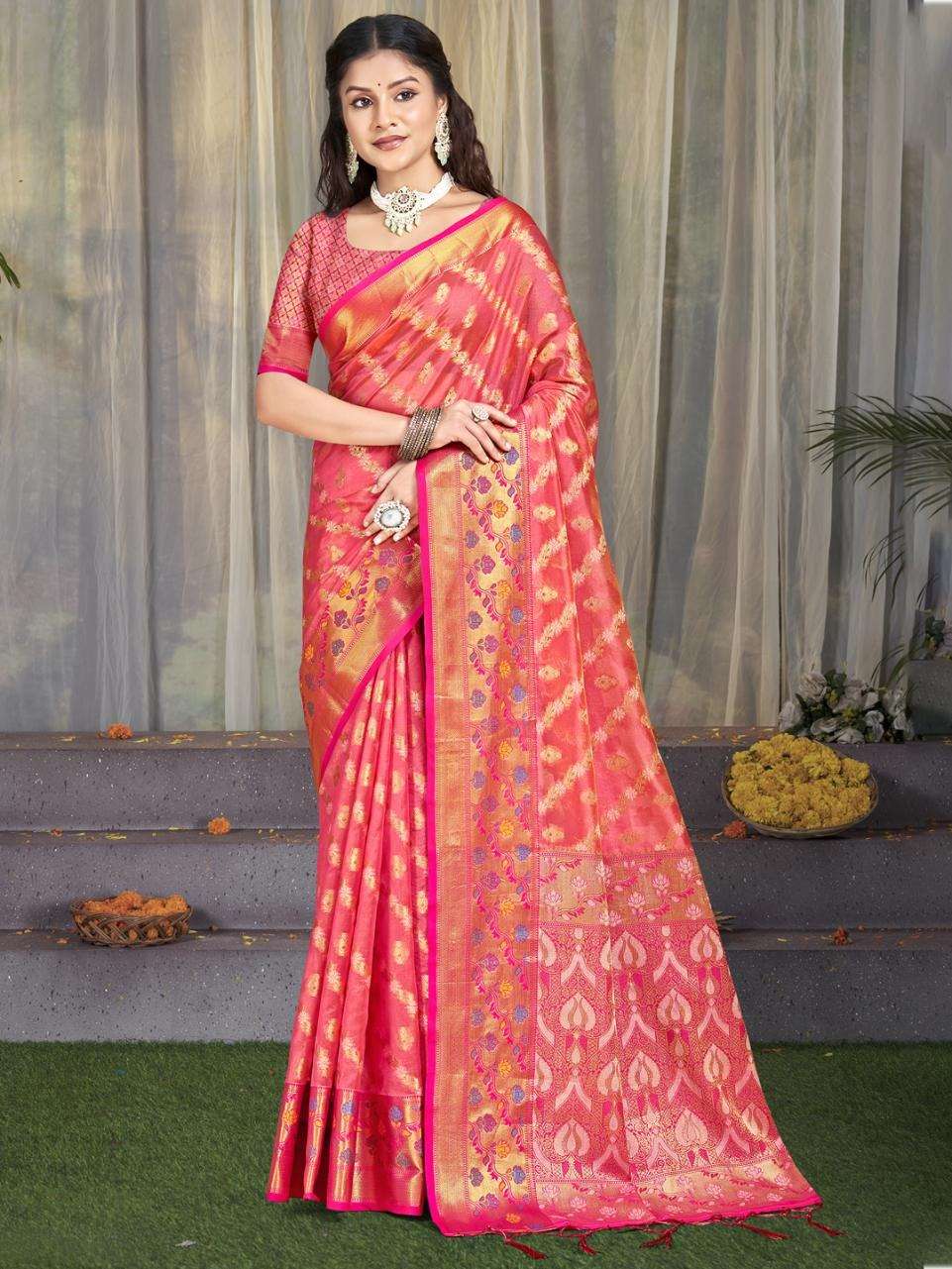 sangam prints bunawat aAkshya cotton silk catchy look saree catalog