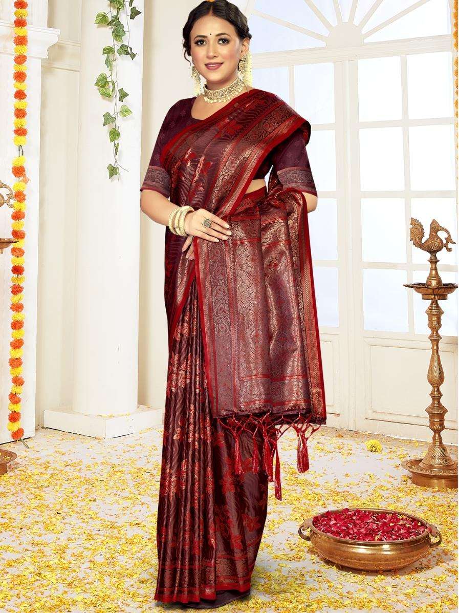 sangam prints bunawat bhumika satan silk exclusive look saree catalog