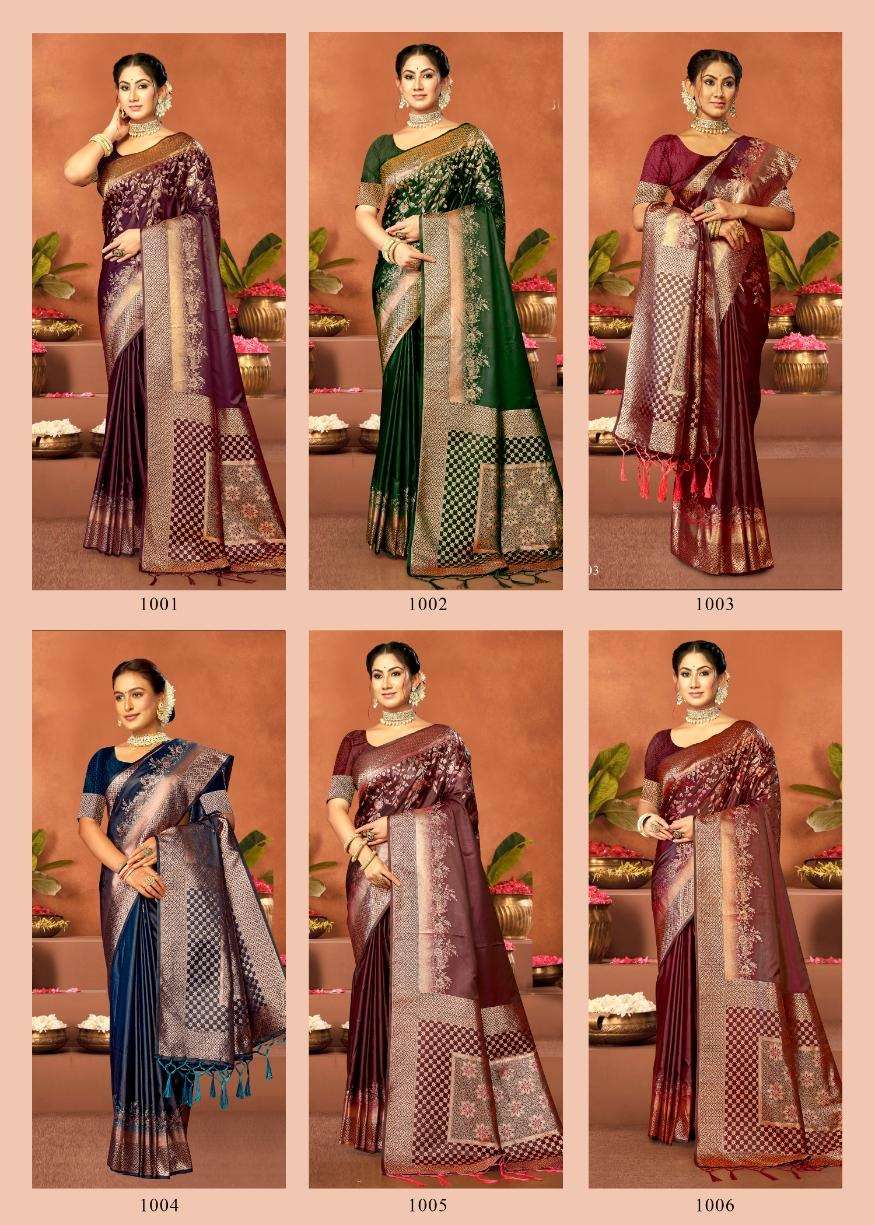 sangam prints bunawat diksha satan satin silk exclusive look saree catalog