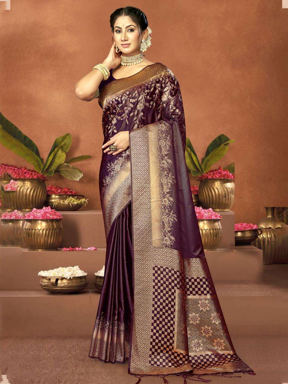 sangam prints bunawat diksha satan satin silk exclusive look saree catalog