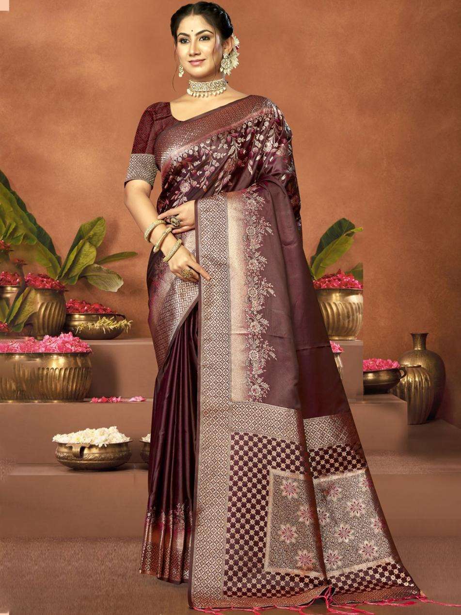 sangam prints bunawat diksha satan satin silk exclusive look saree catalog