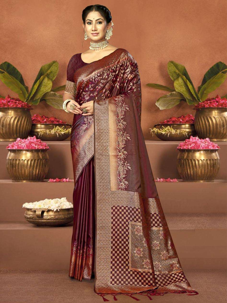 sangam prints bunawat diksha satan satin silk exclusive look saree catalog