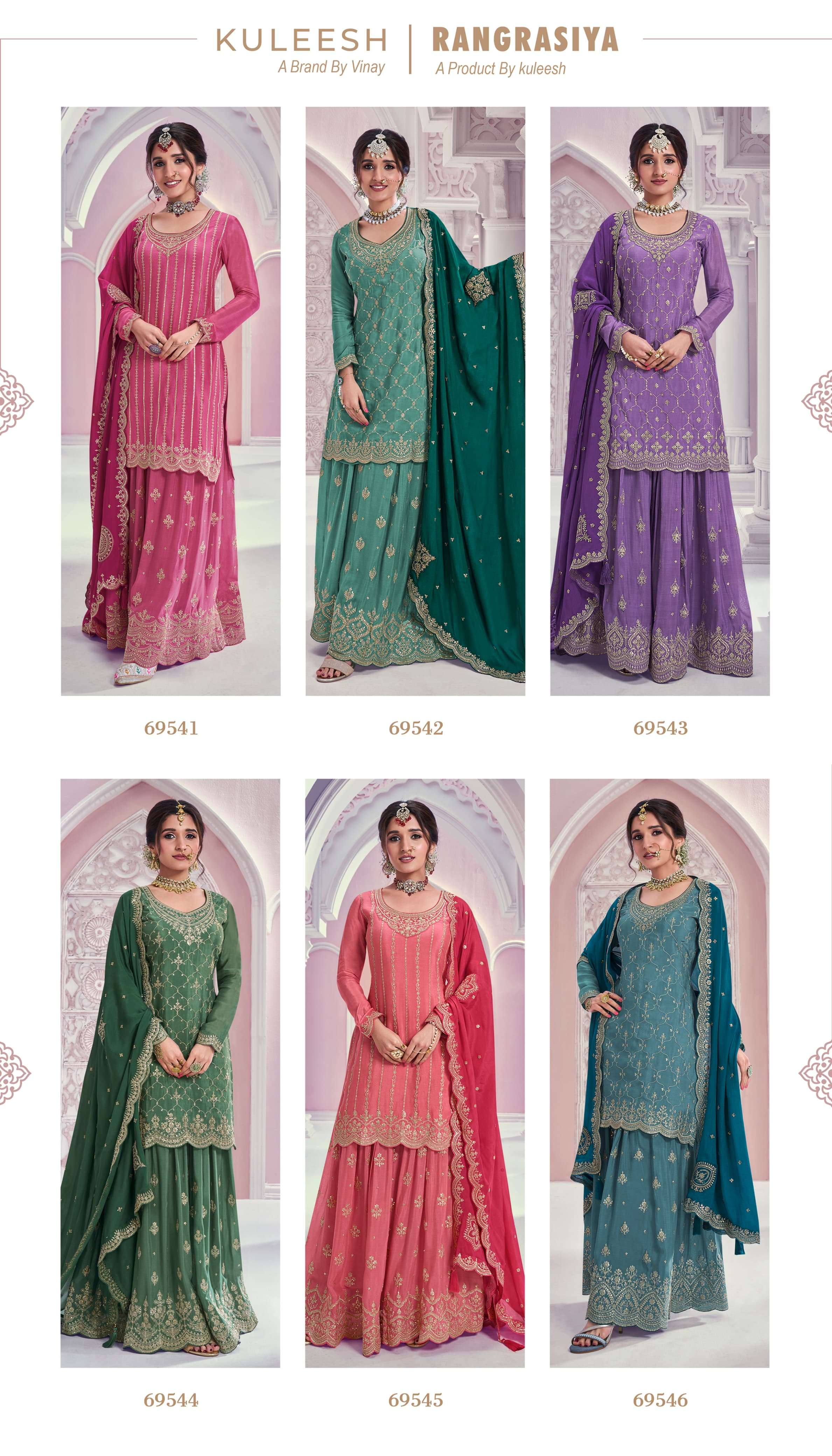 vinay fashion kuleesh rangrasiya chinnon festive look salwar suit catalog