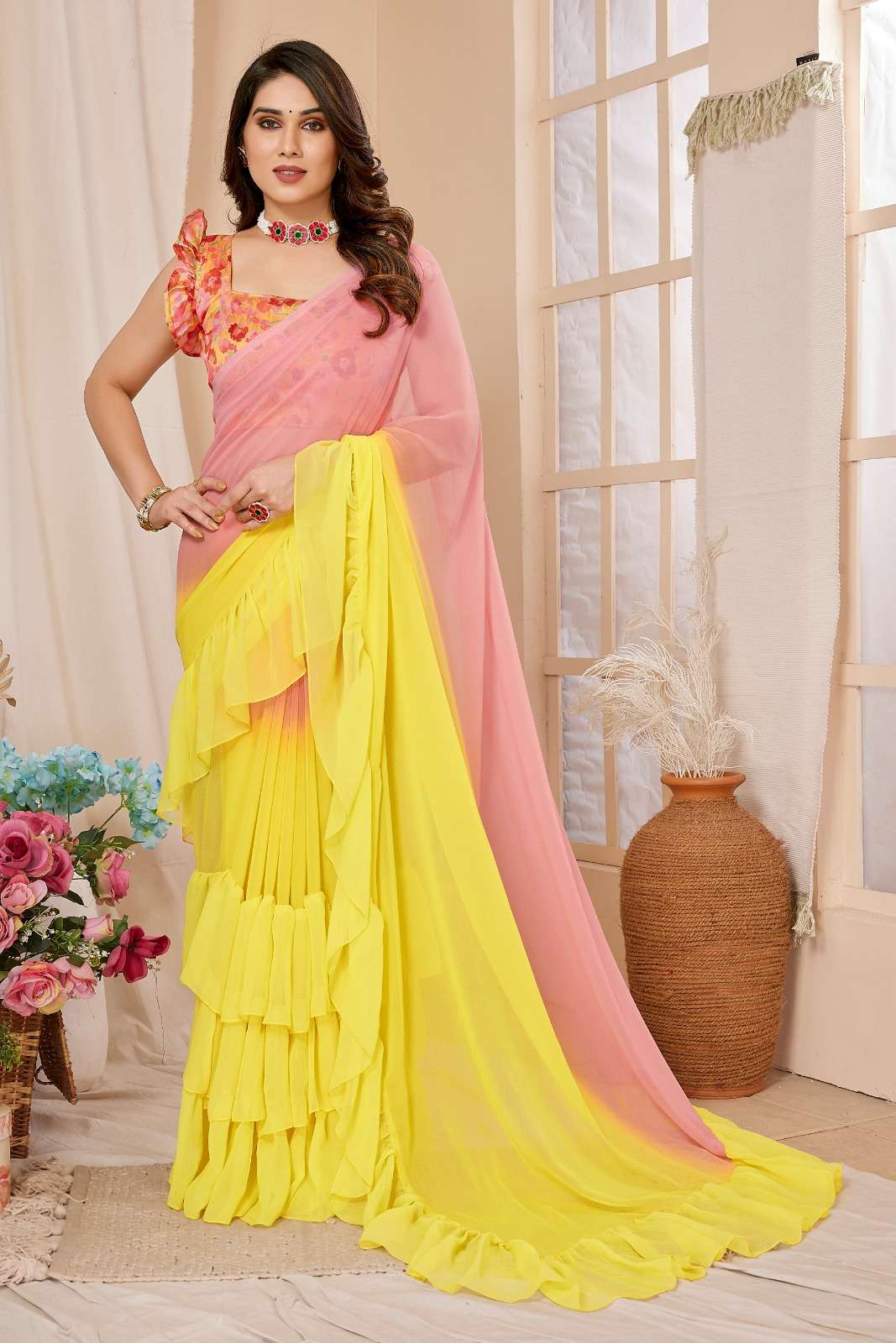 vivera Apple Sarees georgette catchy look saree single