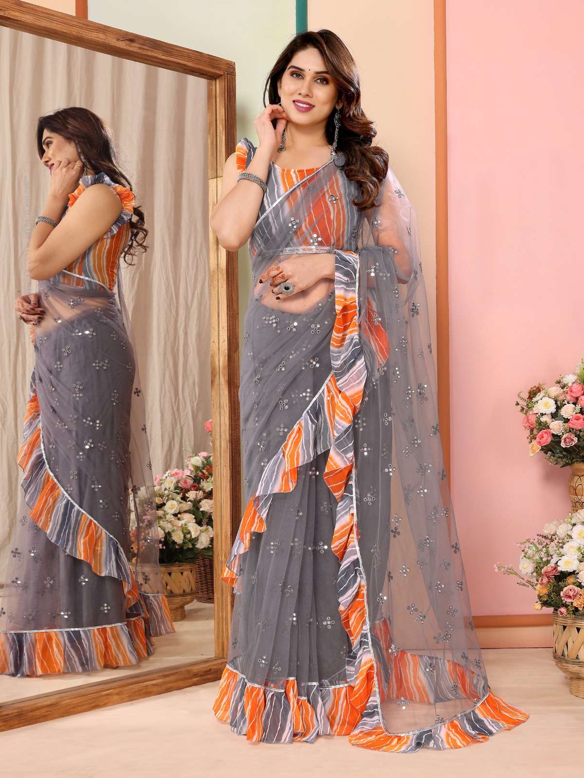 vivera Niti Sarees georgette catchy look saree single