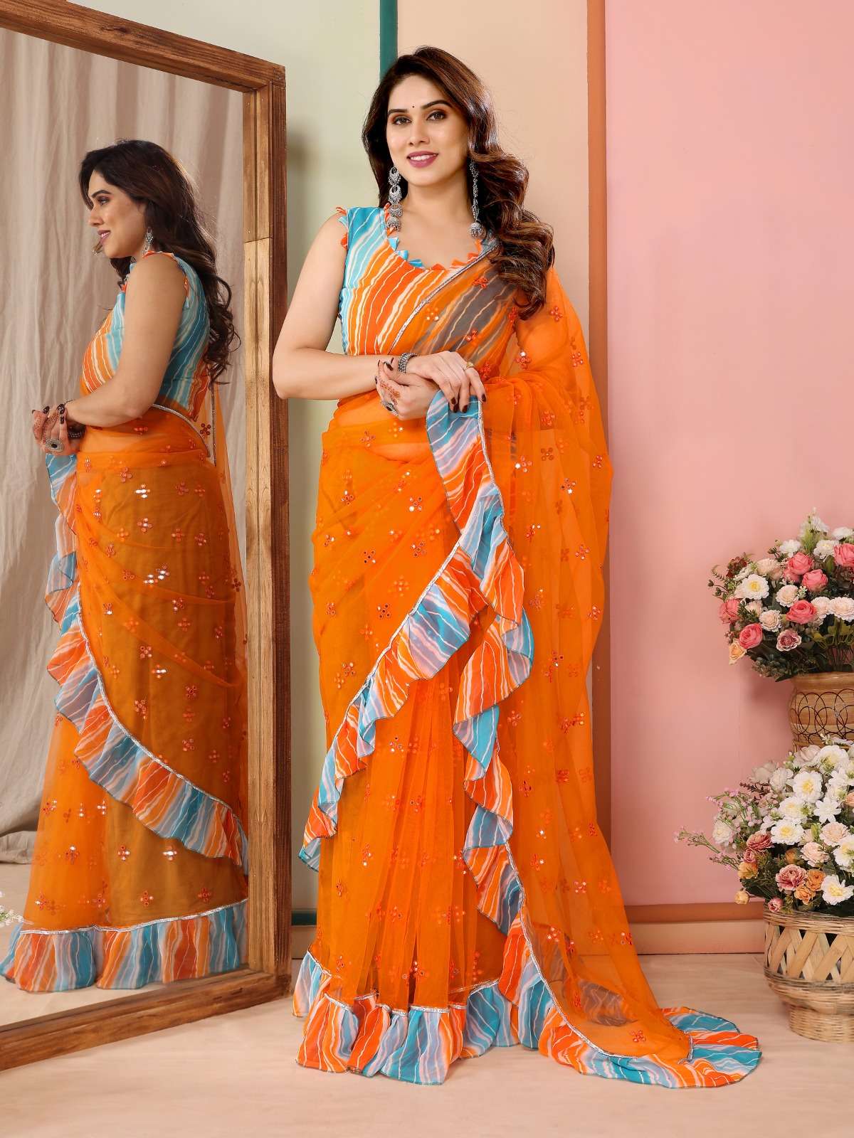 vivera Niti Sarees georgette catchy look saree single