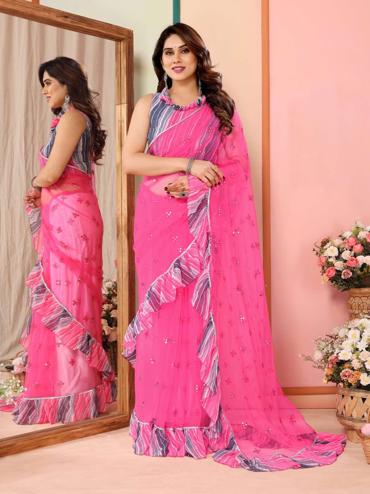 vivera Niti Sarees georgette catchy look saree single