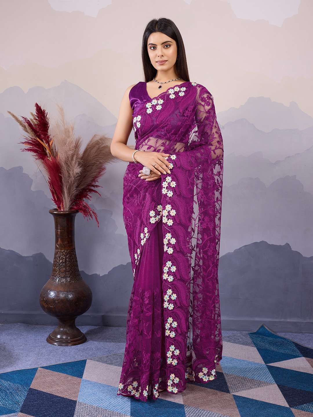 vivera Shalimar Sarees soft net catchy look saree single