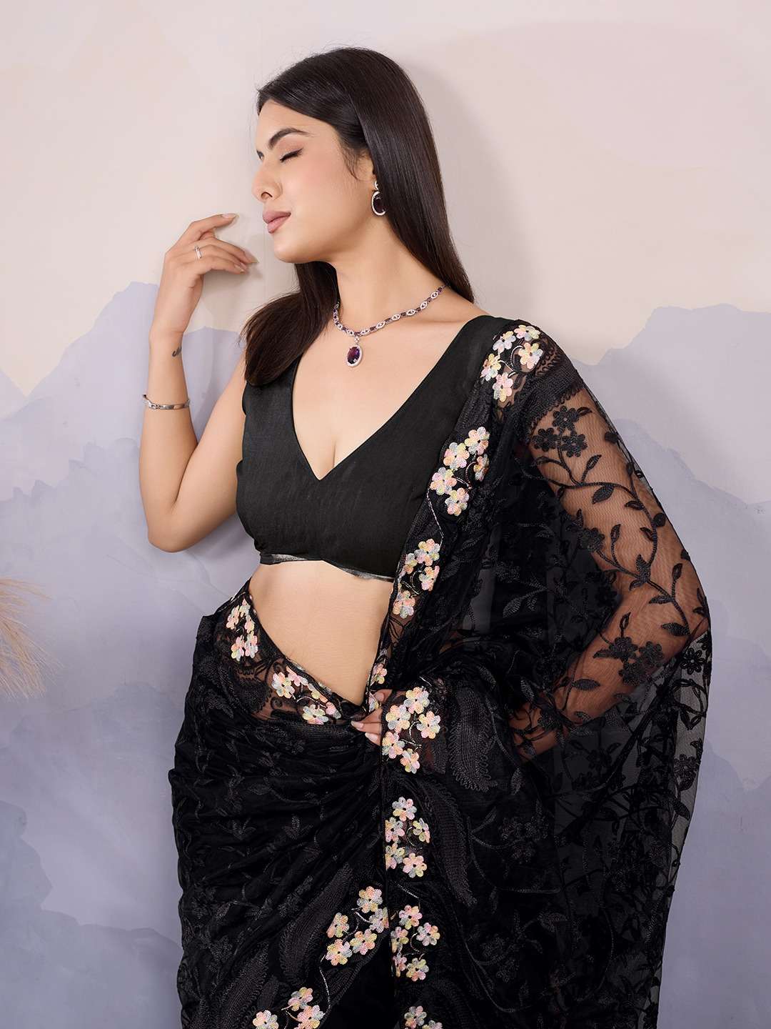 vivera Shalimar Sarees soft net catchy look saree single