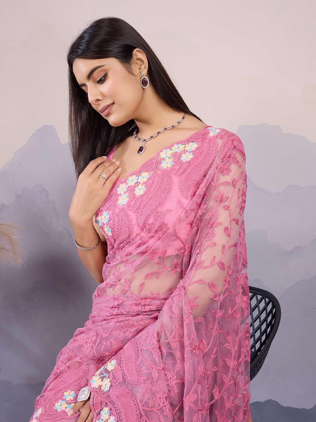 vivera Shalimar Sarees soft net catchy look saree single